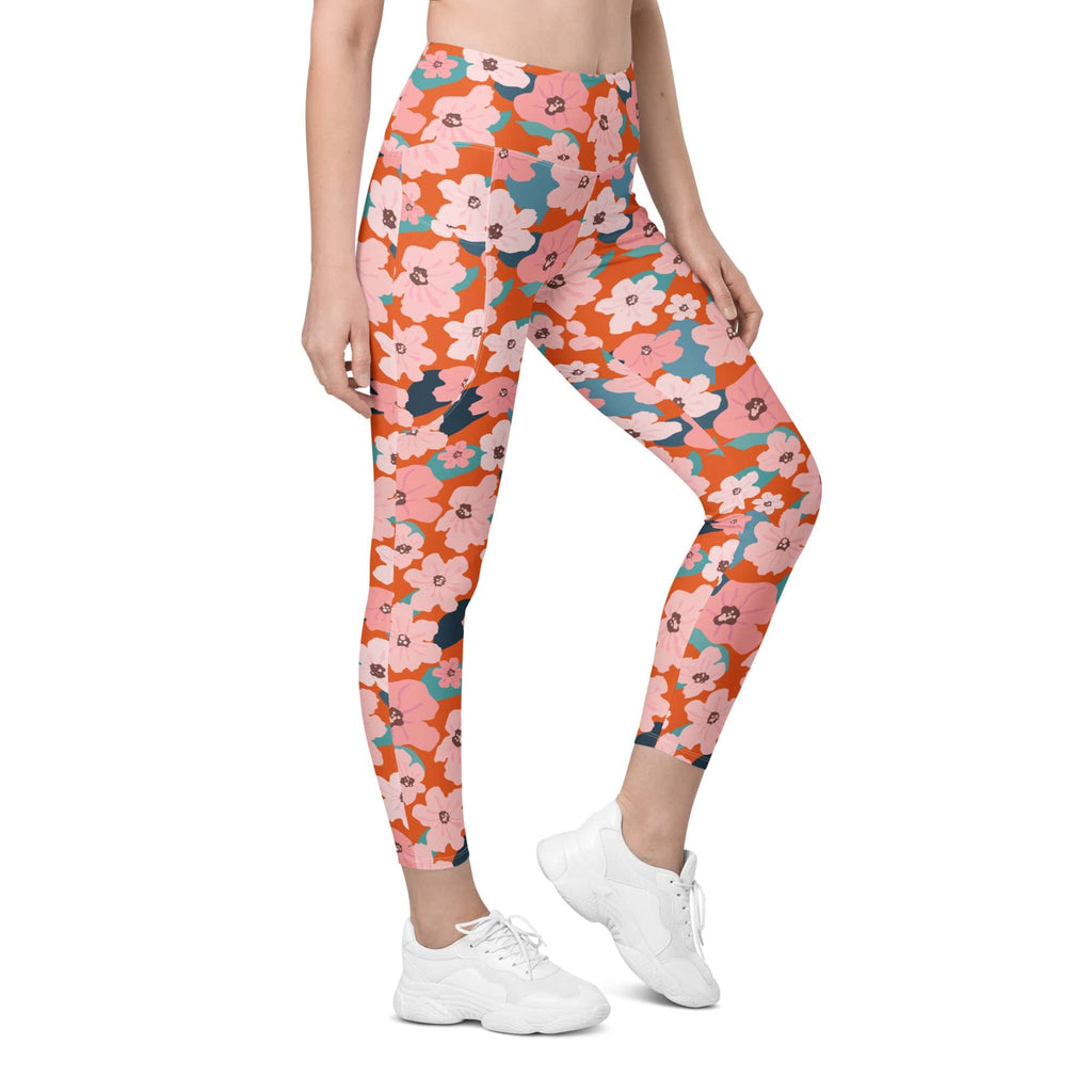 Vintage Floral Leggings With Pockets