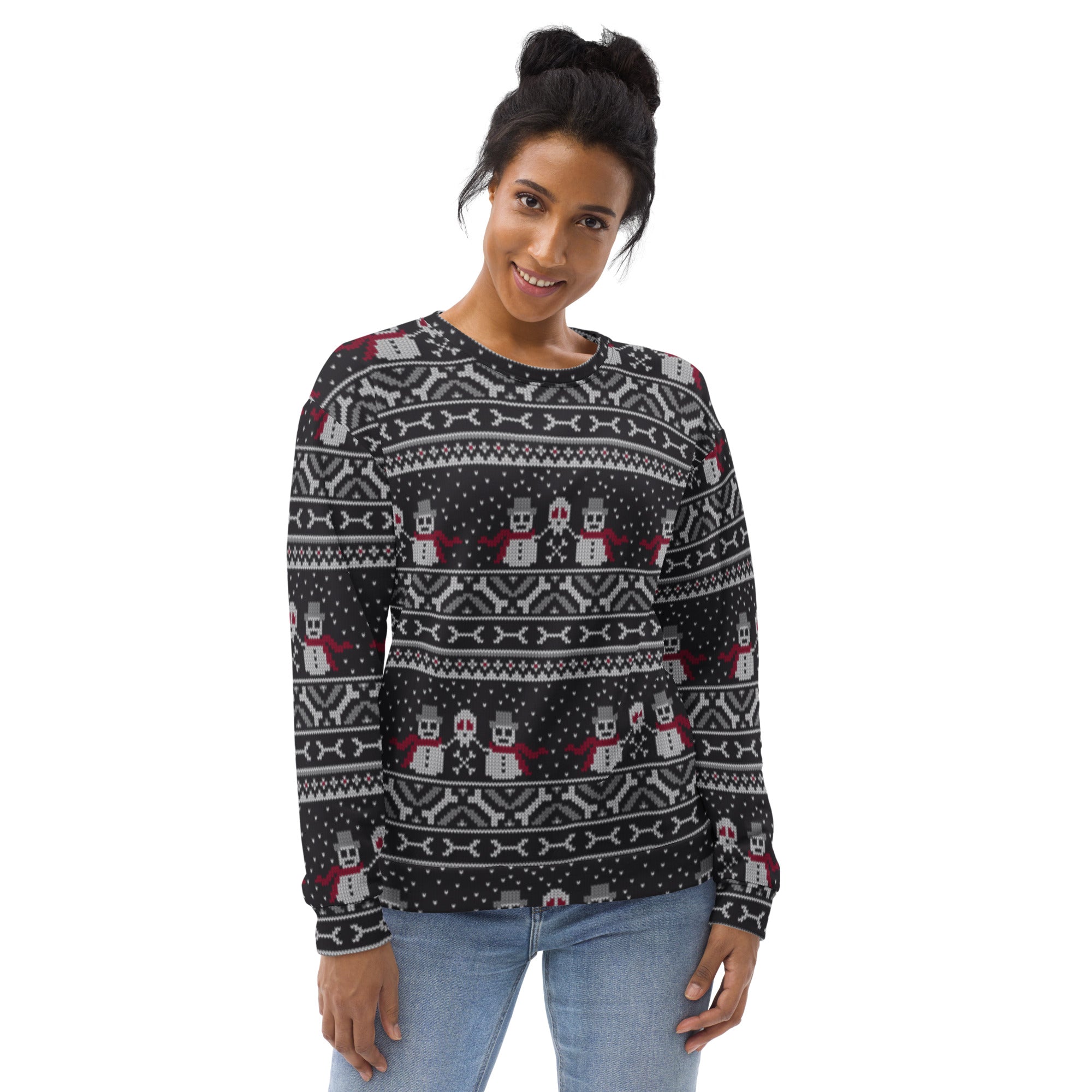 Vintage Goth Knitted Print Sweatshirt