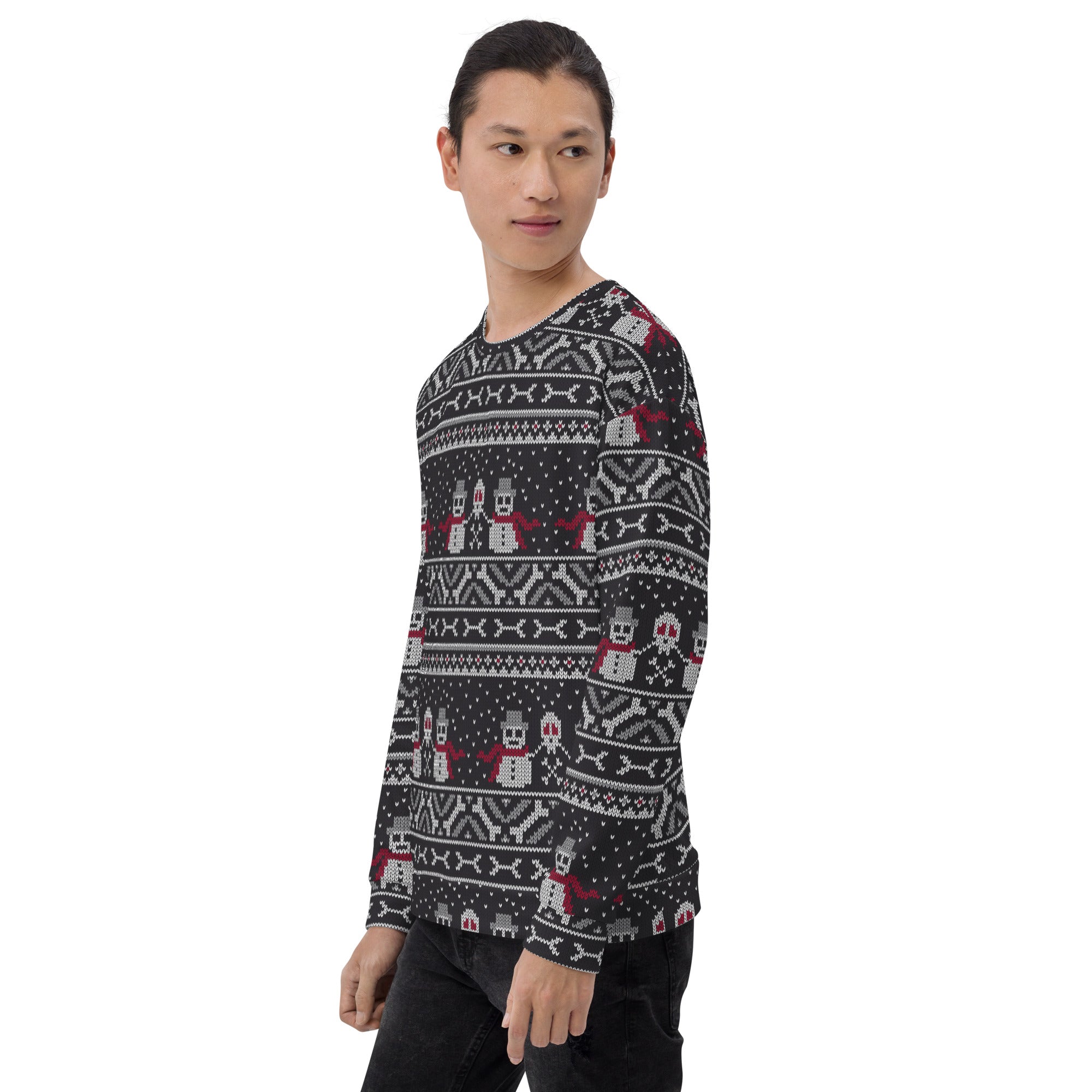 Vintage Goth Knitted Print Sweatshirt