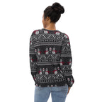 Vintage Goth Knitted Print Sweatshirt