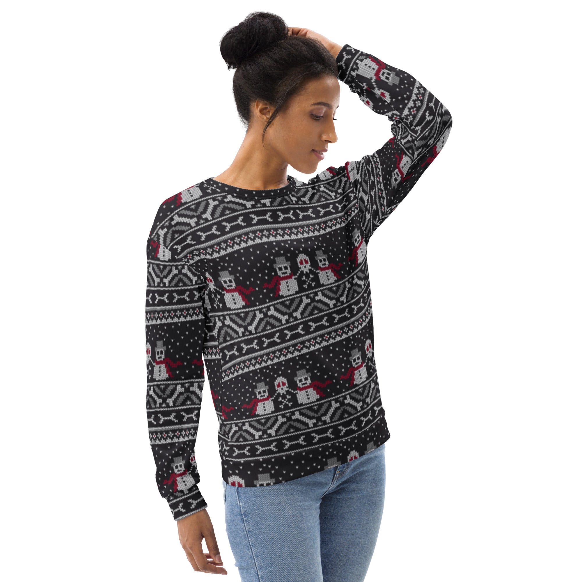 Vintage Goth Knitted Print Sweatshirt