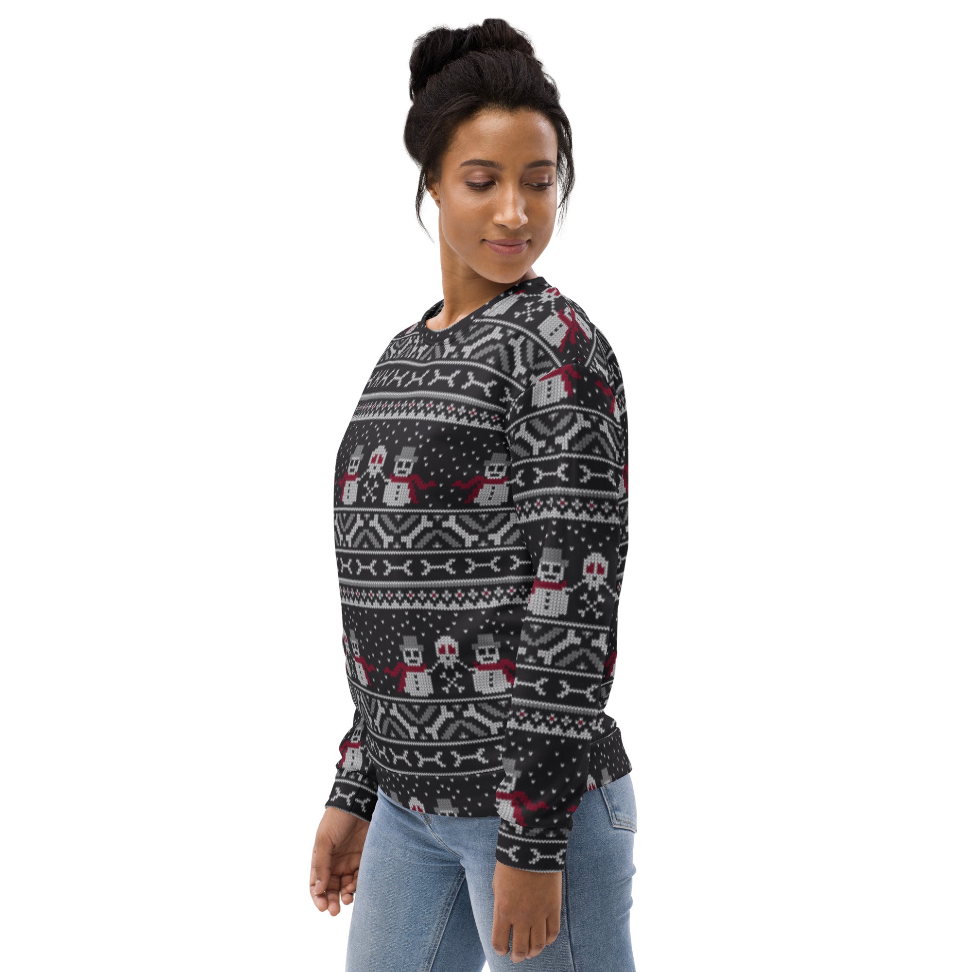 Vintage Goth Knitted Print Sweatshirt