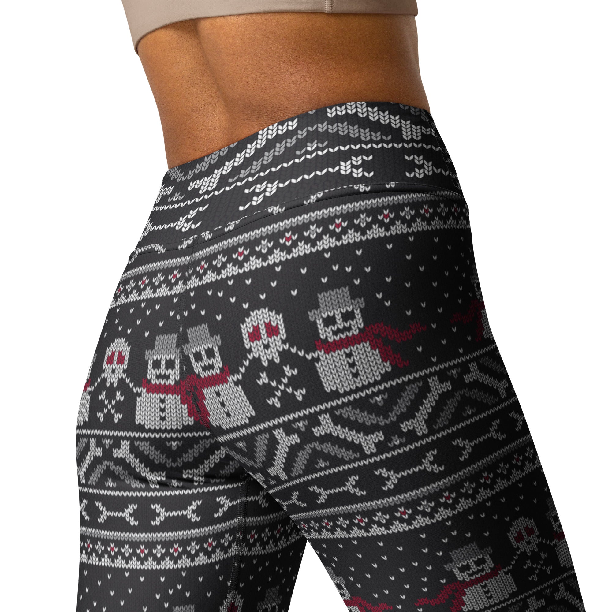 Vintage Goth Knitted Print Yoga Leggings