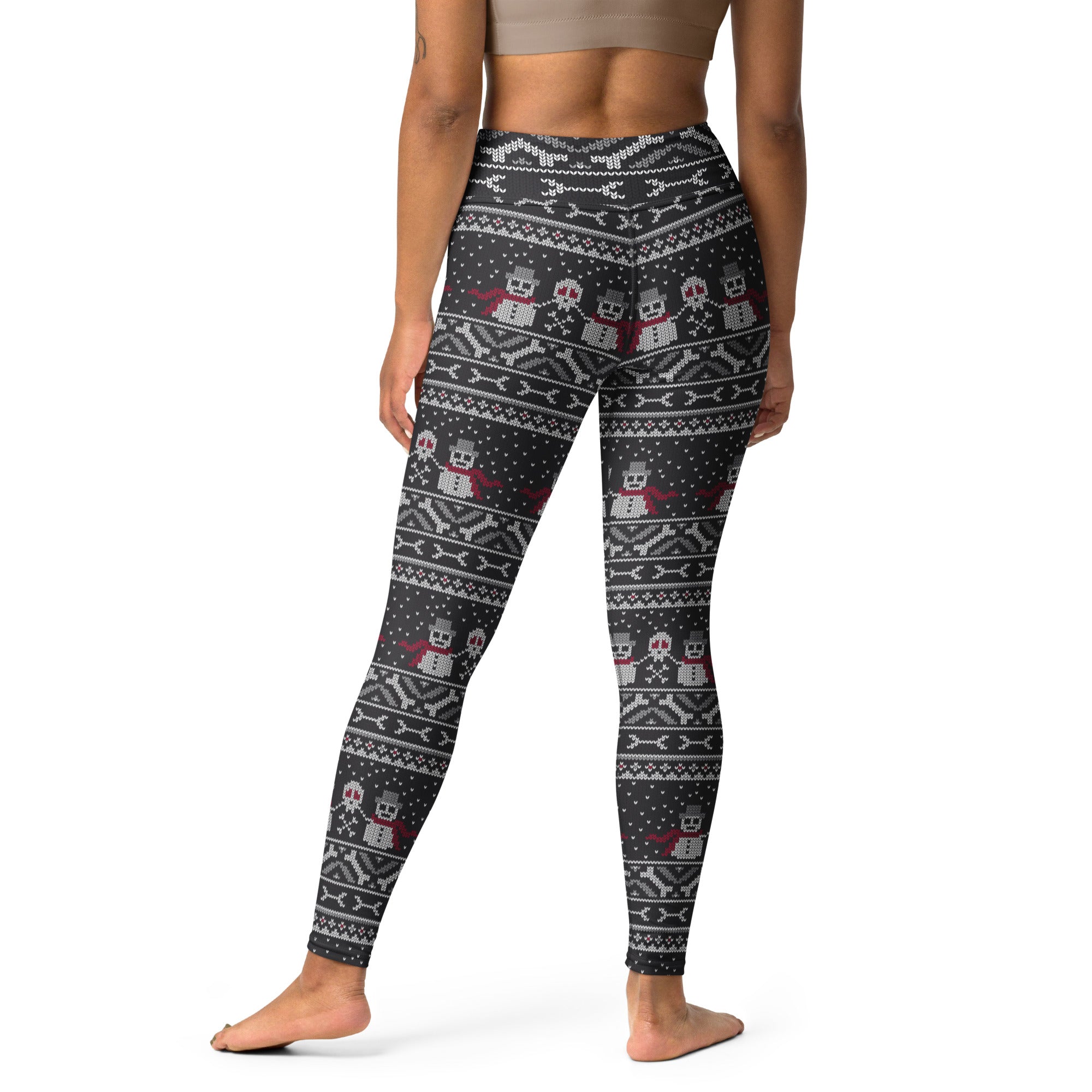 Vintage Goth Knitted Print Yoga Leggings