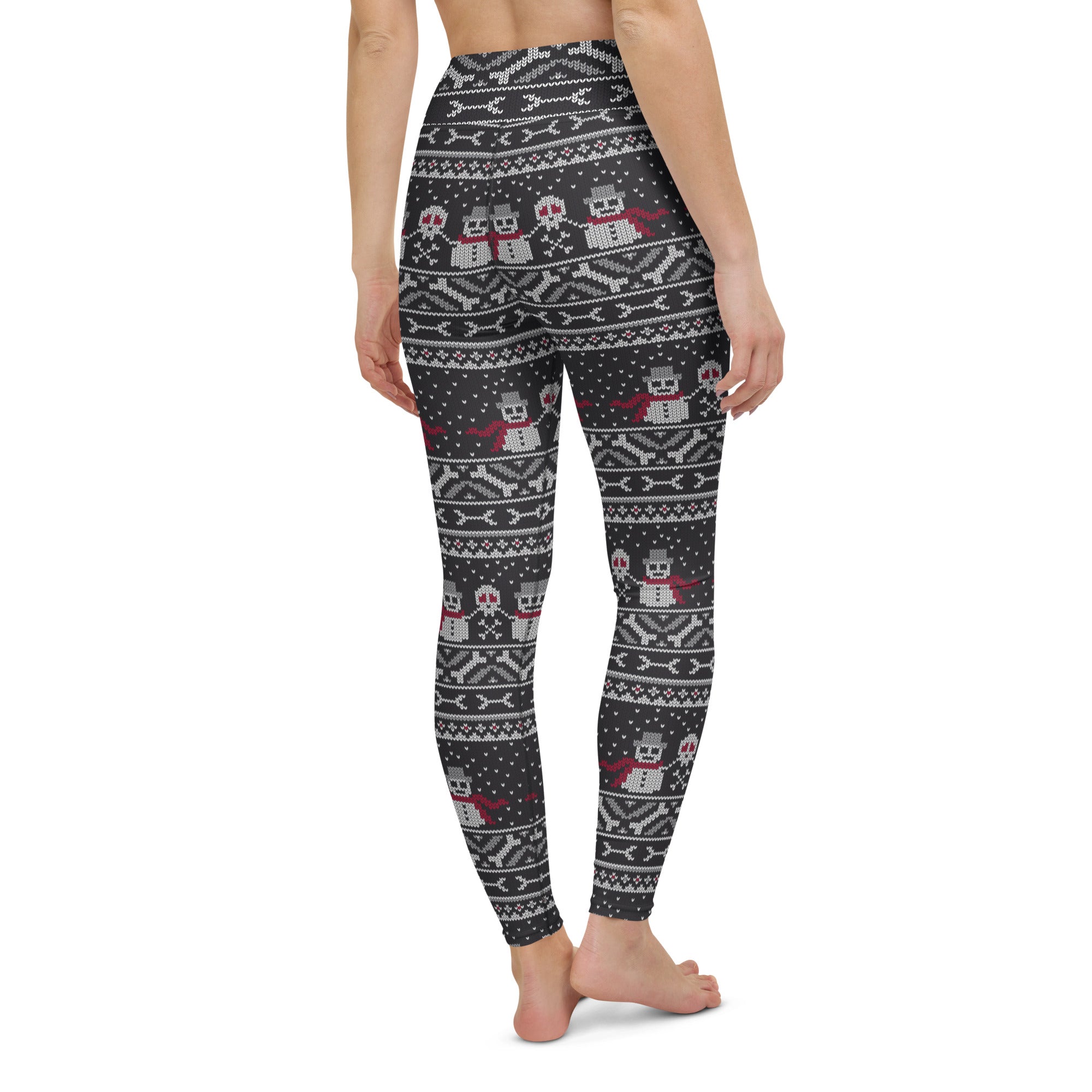 Vintage Goth Knitted Print Yoga Leggings