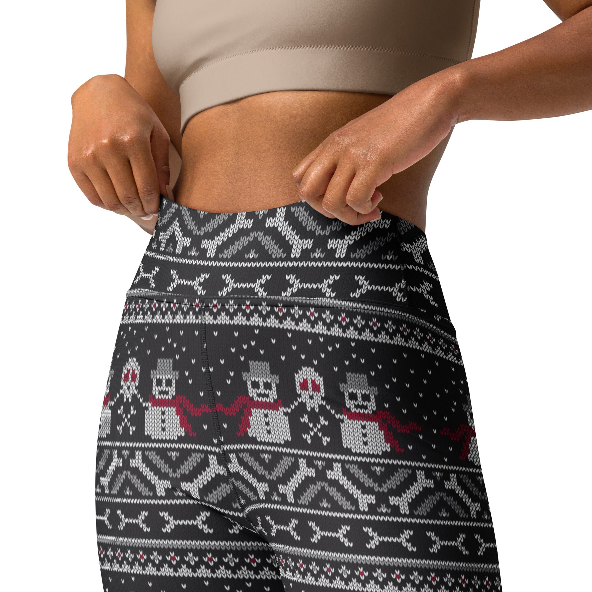 Vintage Goth Knitted Print Yoga Leggings