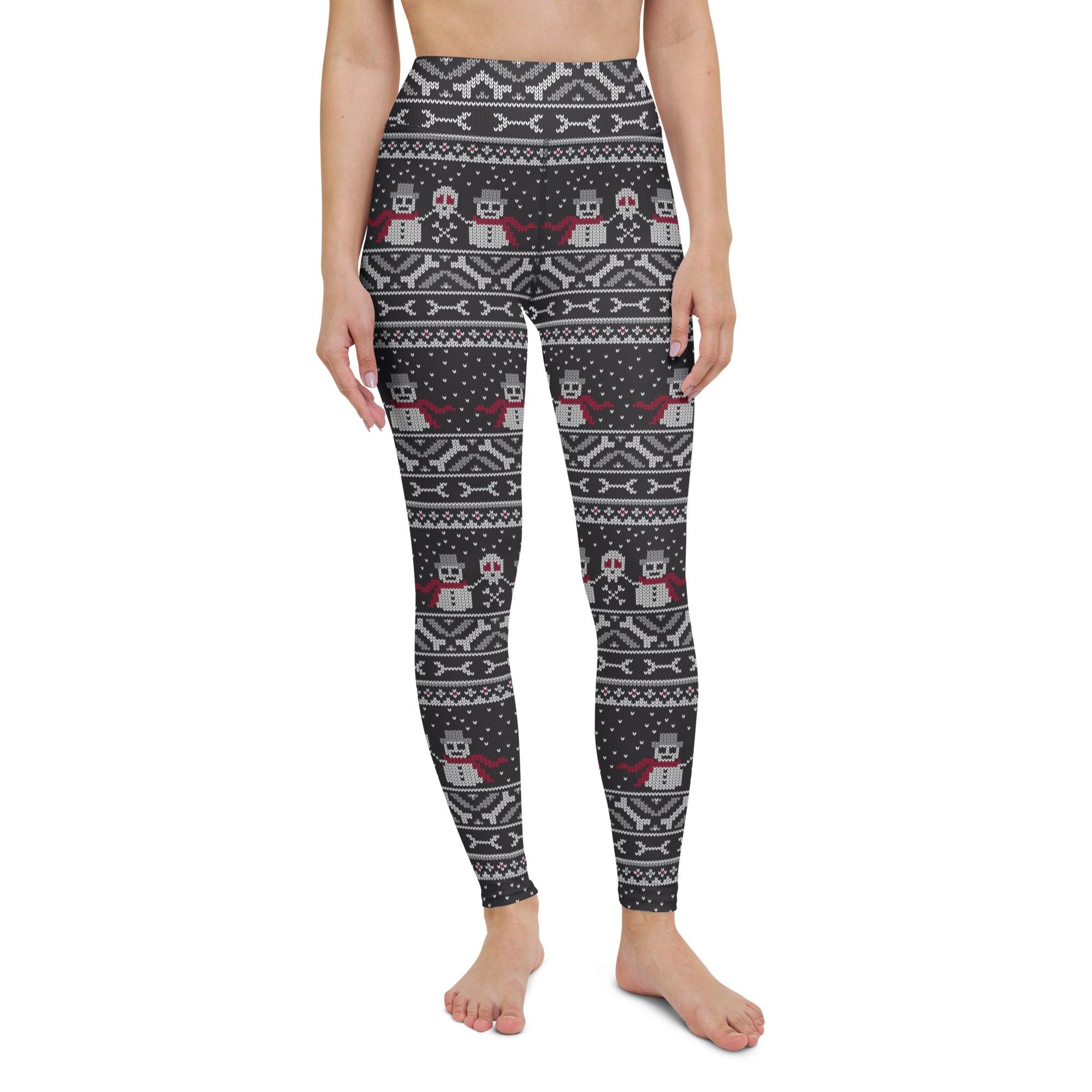 Vintage Goth Knitted Print Yoga Leggings