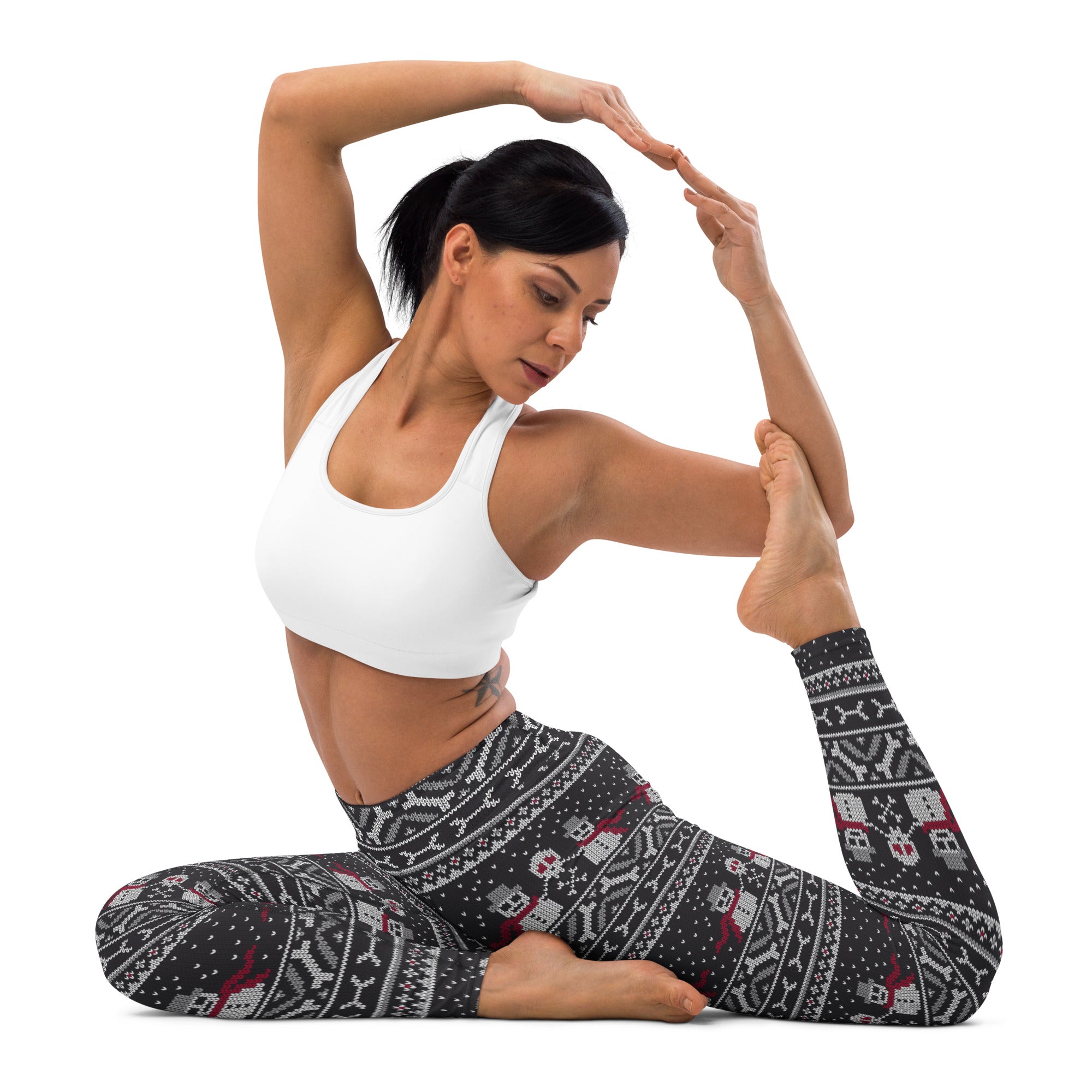 Vintage Goth Knitted Print Yoga Leggings