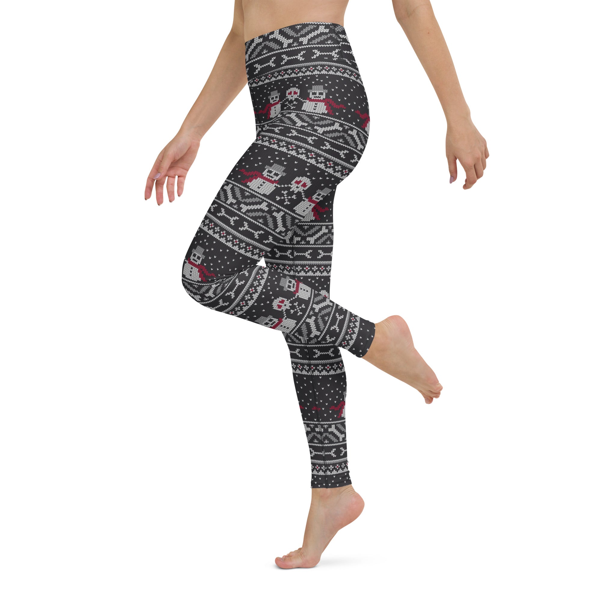 Vintage Goth Knitted Print Yoga Leggings