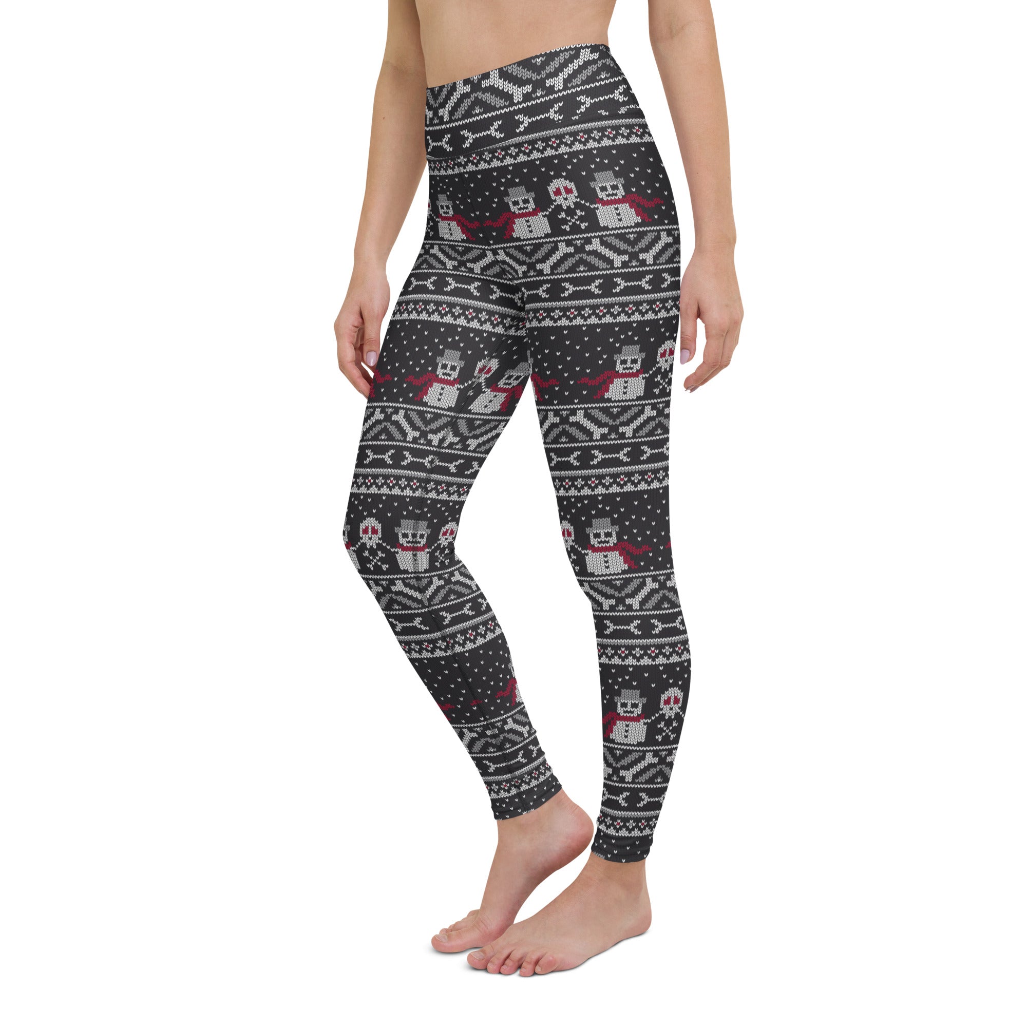 Vintage Goth Knitted Print Yoga Leggings