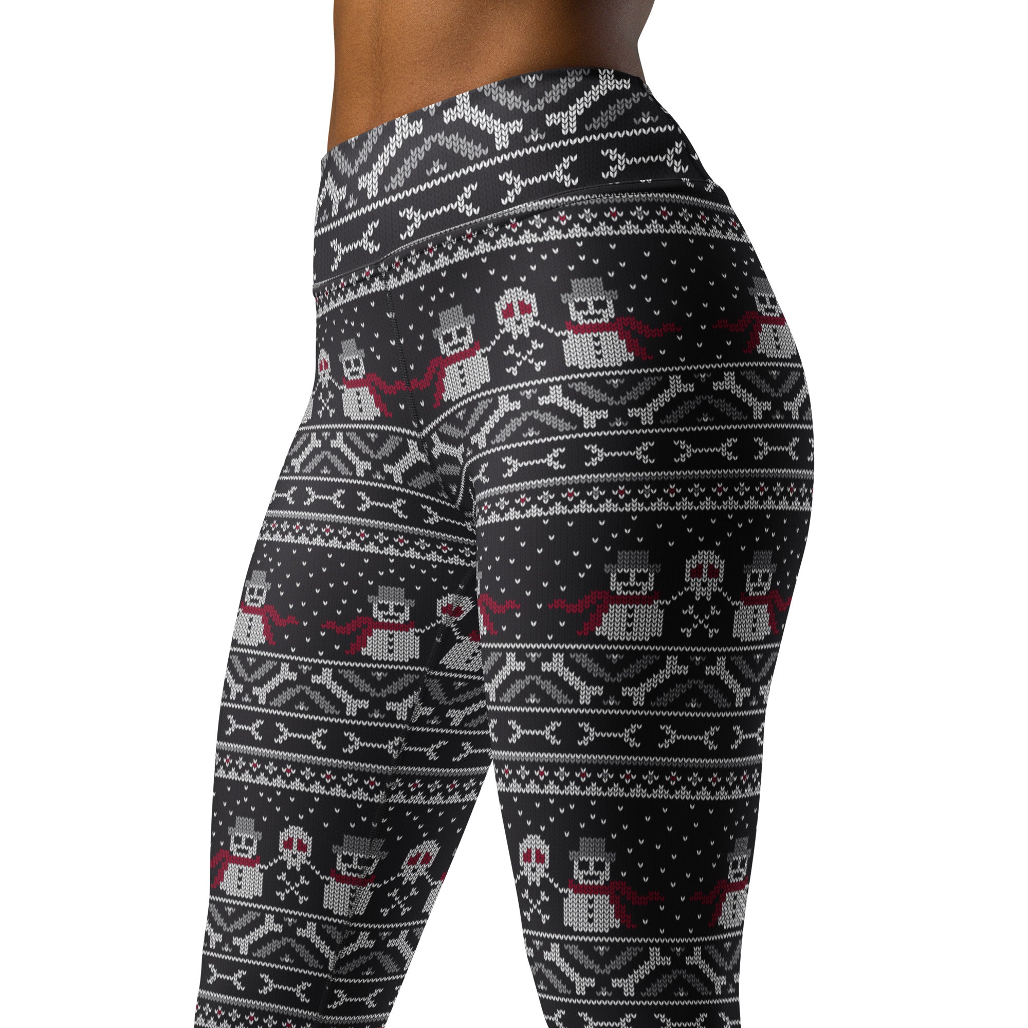 Vintage Goth Knitted Print Yoga Leggings