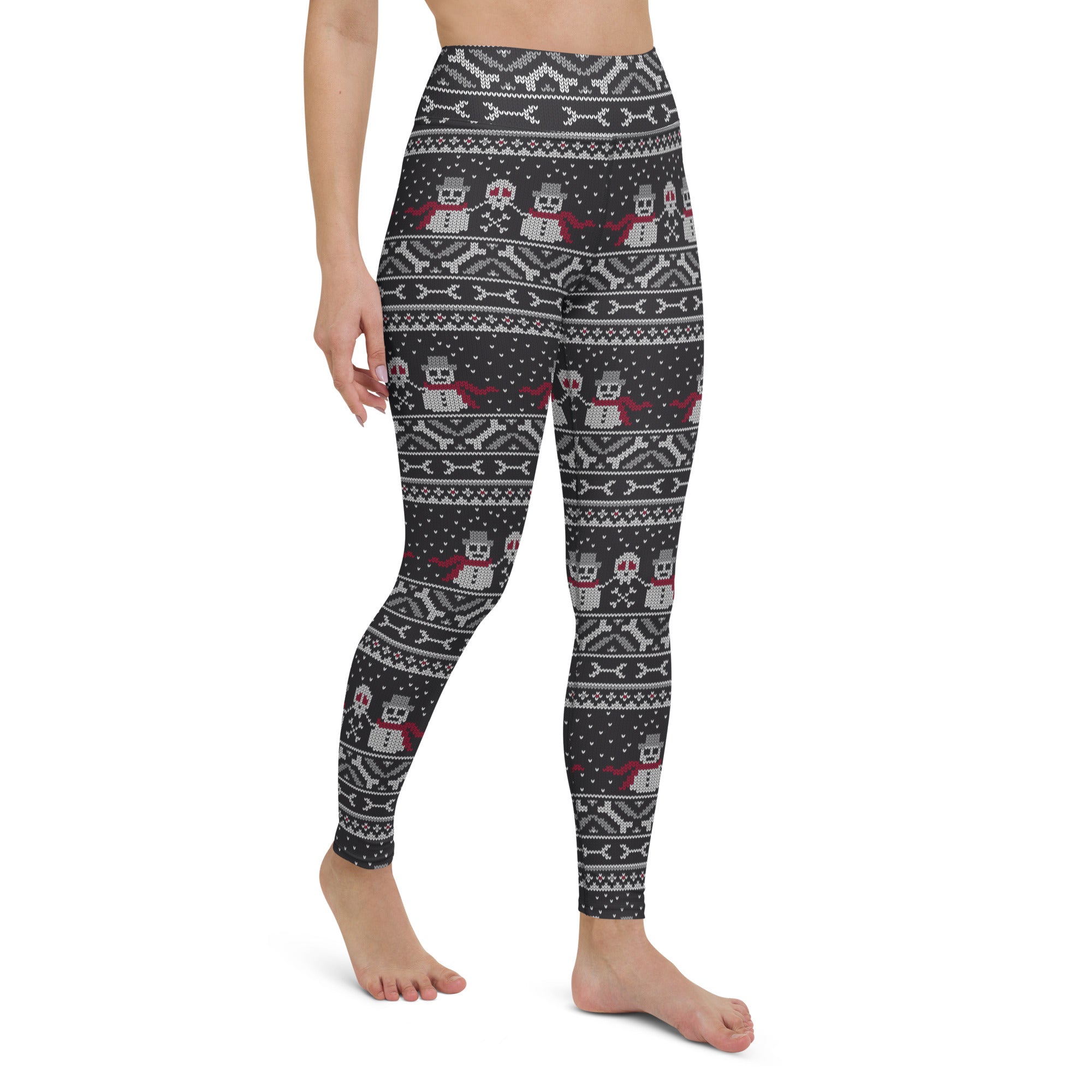 Vintage Goth Knitted Print Yoga Leggings