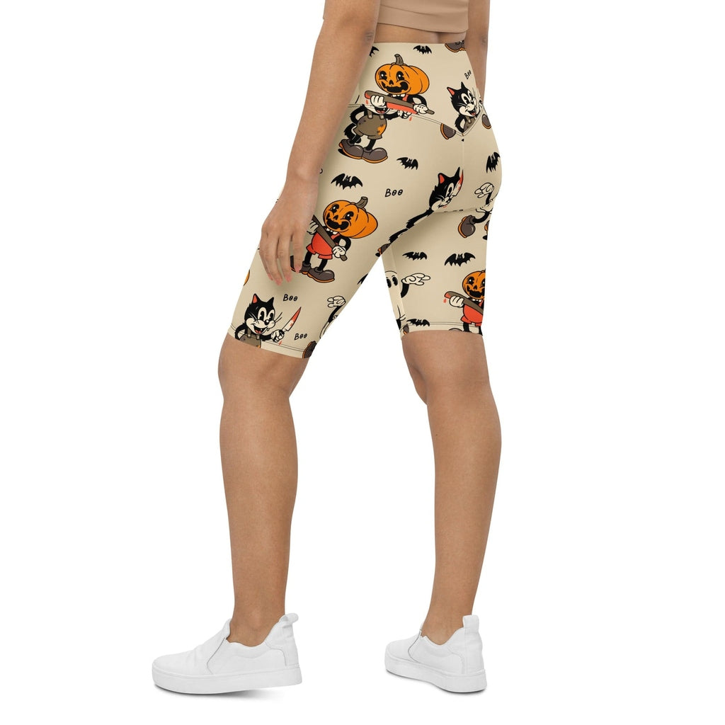 Vintage Halloween Toons Biker Shorts