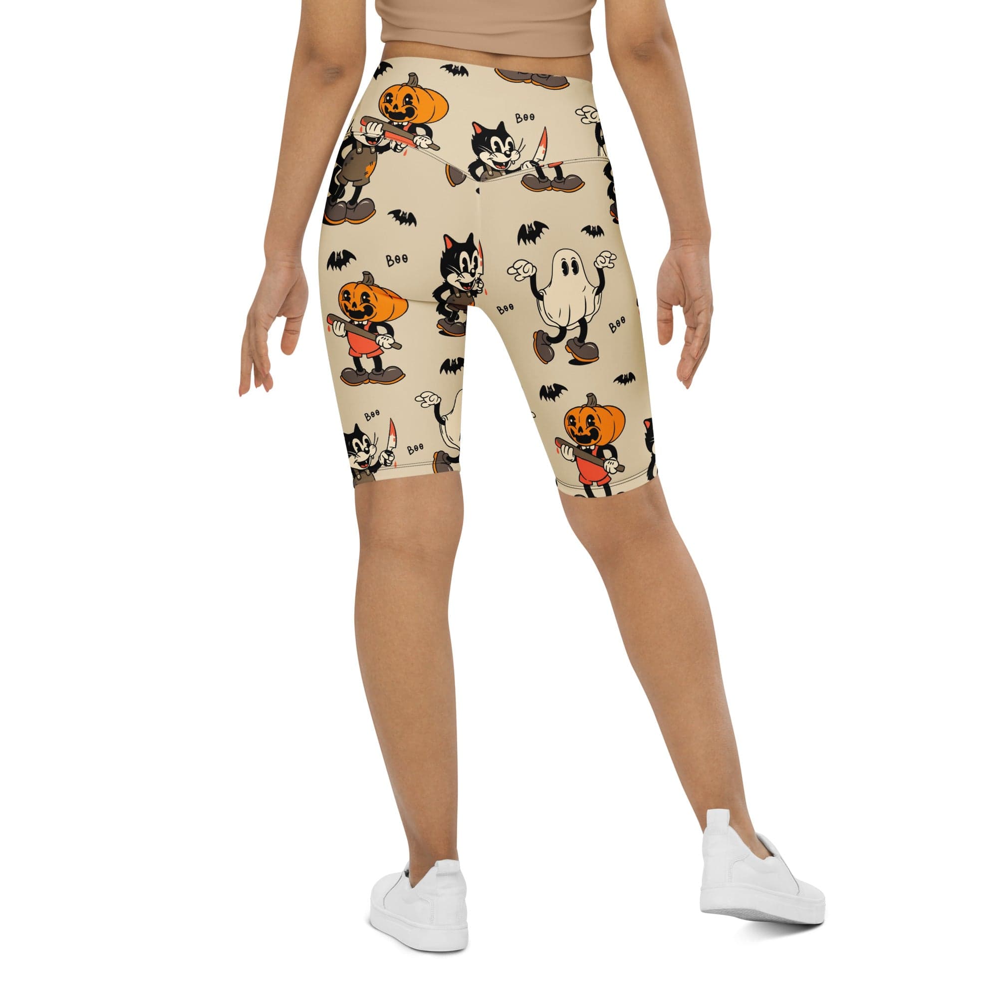 Vintage Halloween Toons Biker Shorts