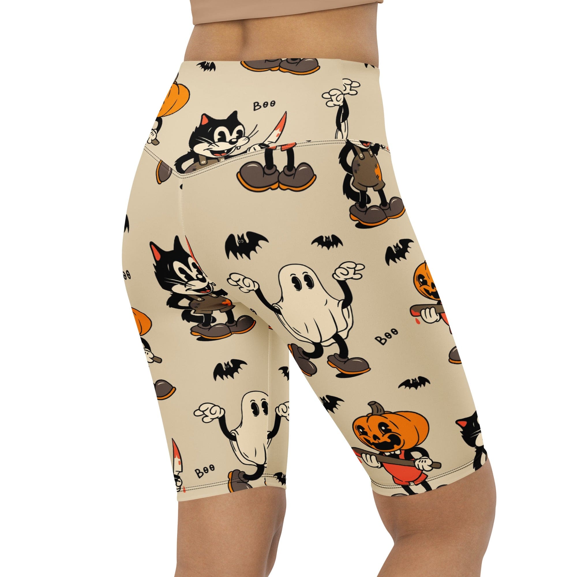 Vintage Halloween Toons Biker Shorts