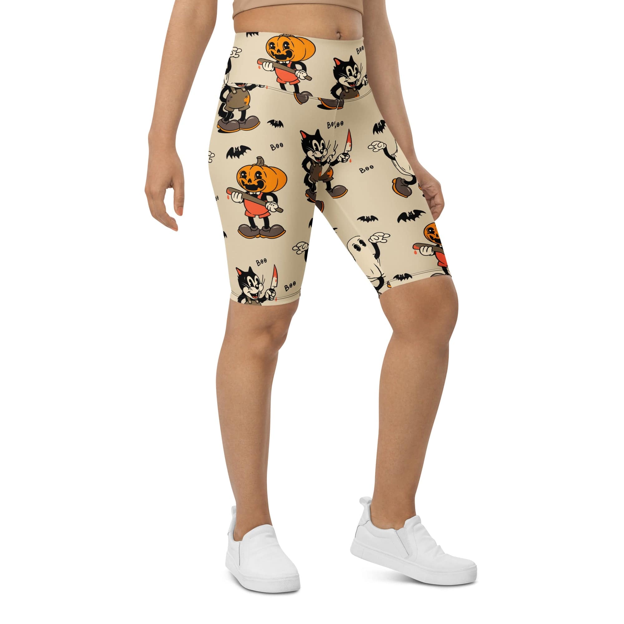 Vintage Halloween Toons Biker Shorts