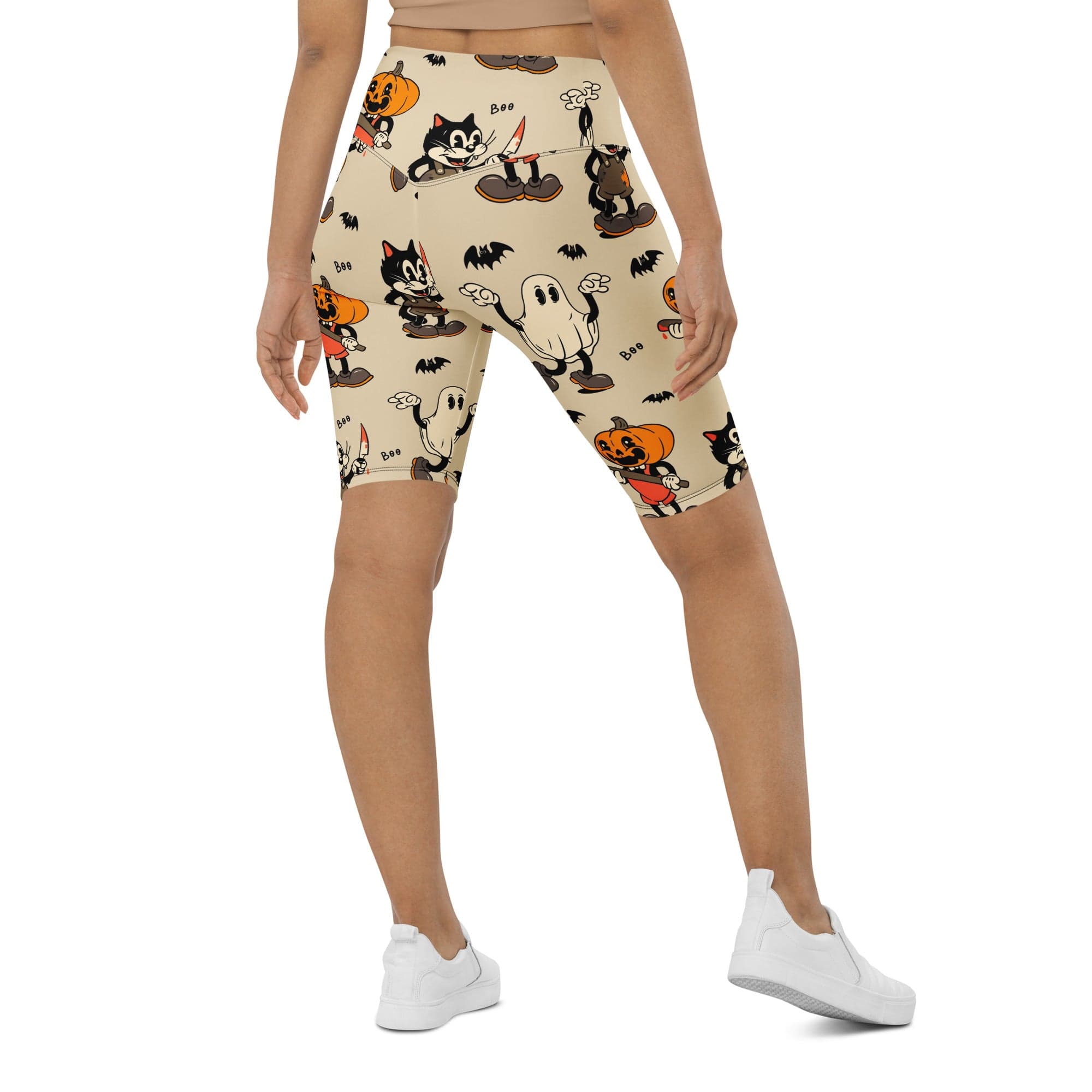 Vintage Halloween Toons Biker Shorts