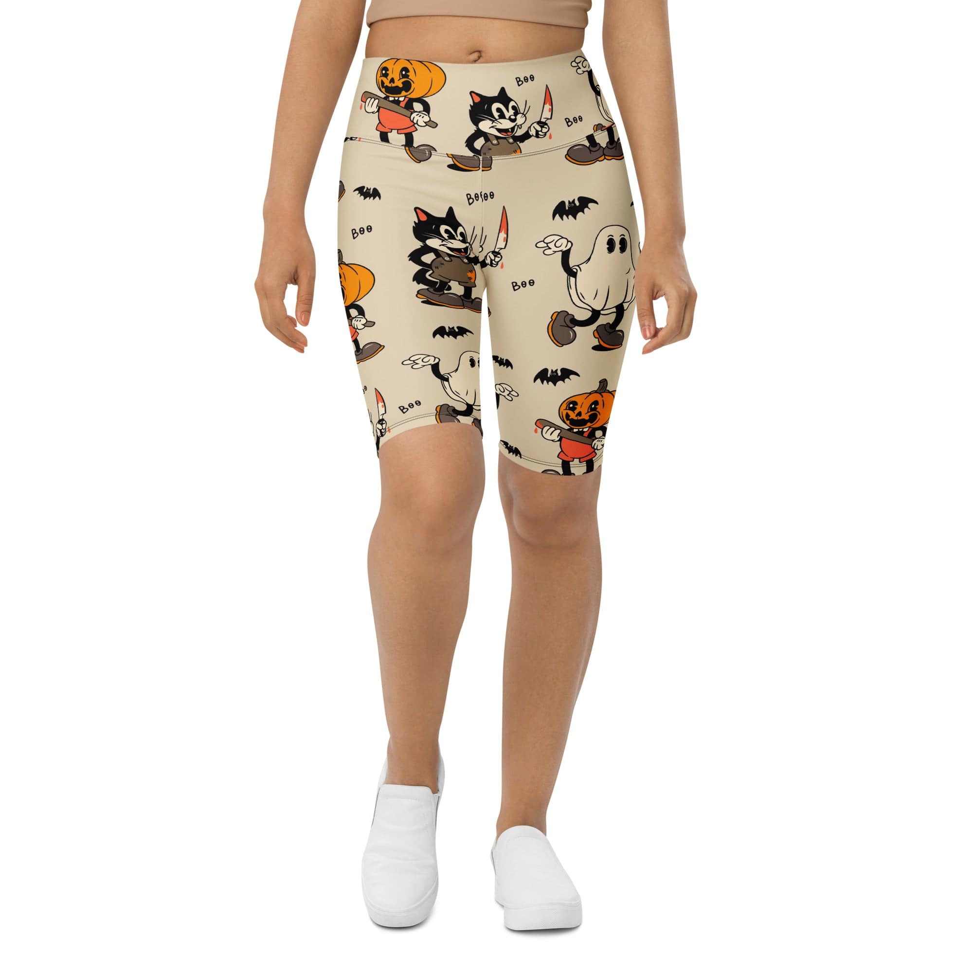 Vintage Halloween Toons Biker Shorts