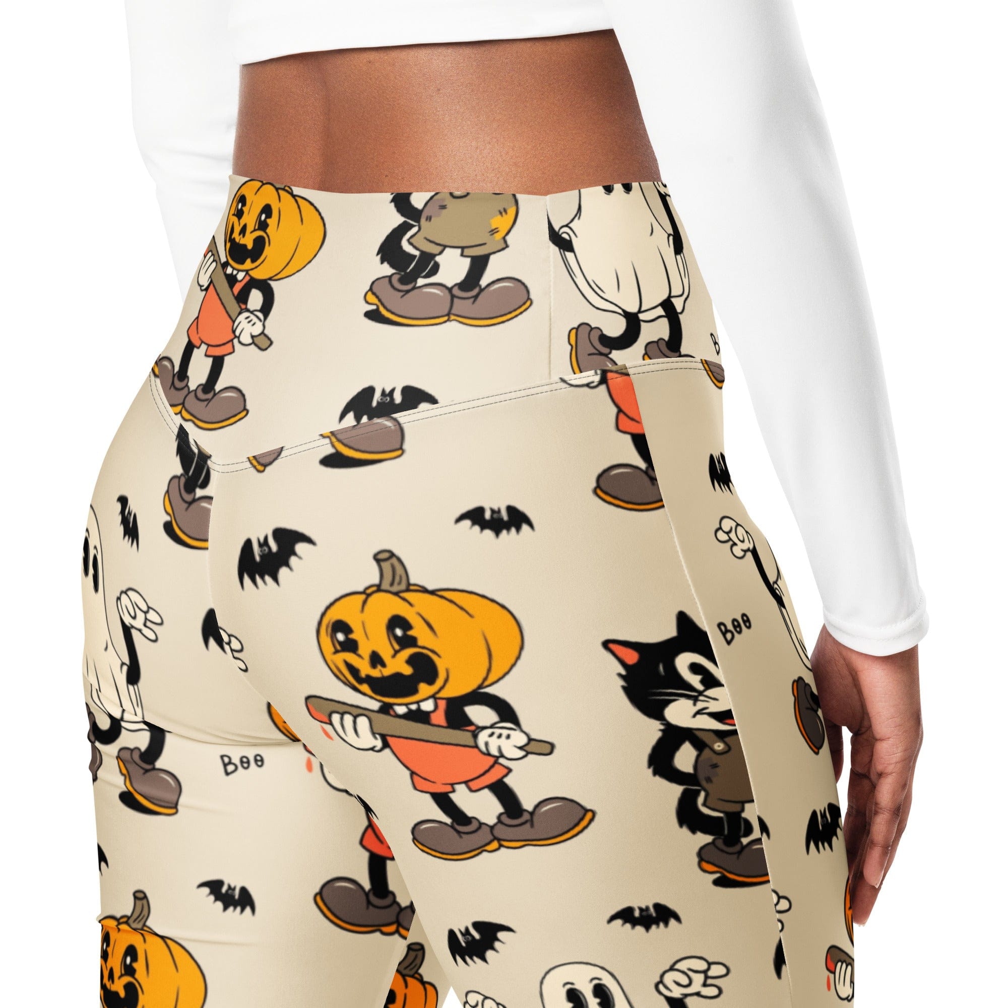 Vintage Halloween Toons Flare Leggings