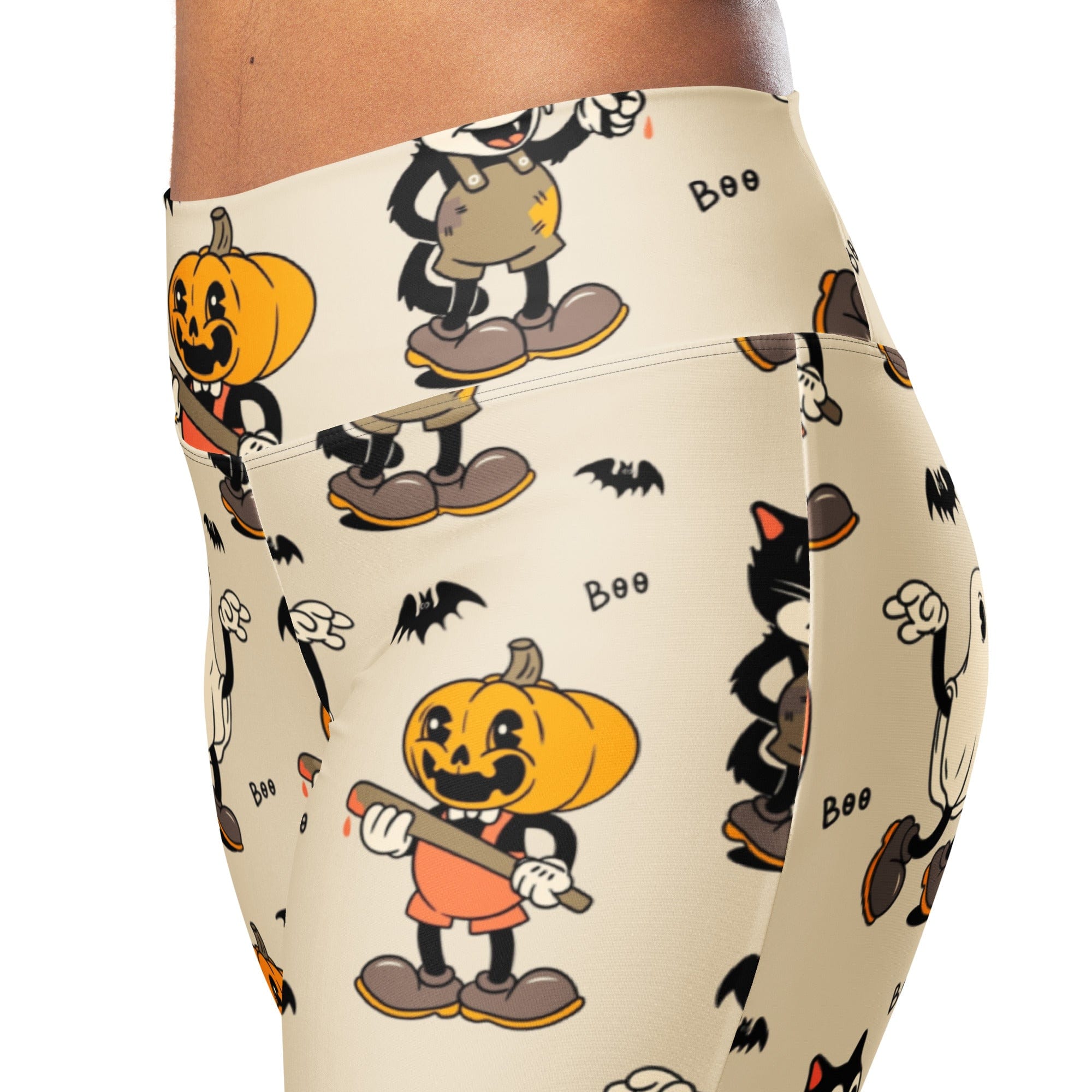 Vintage Halloween Toons Flare Leggings