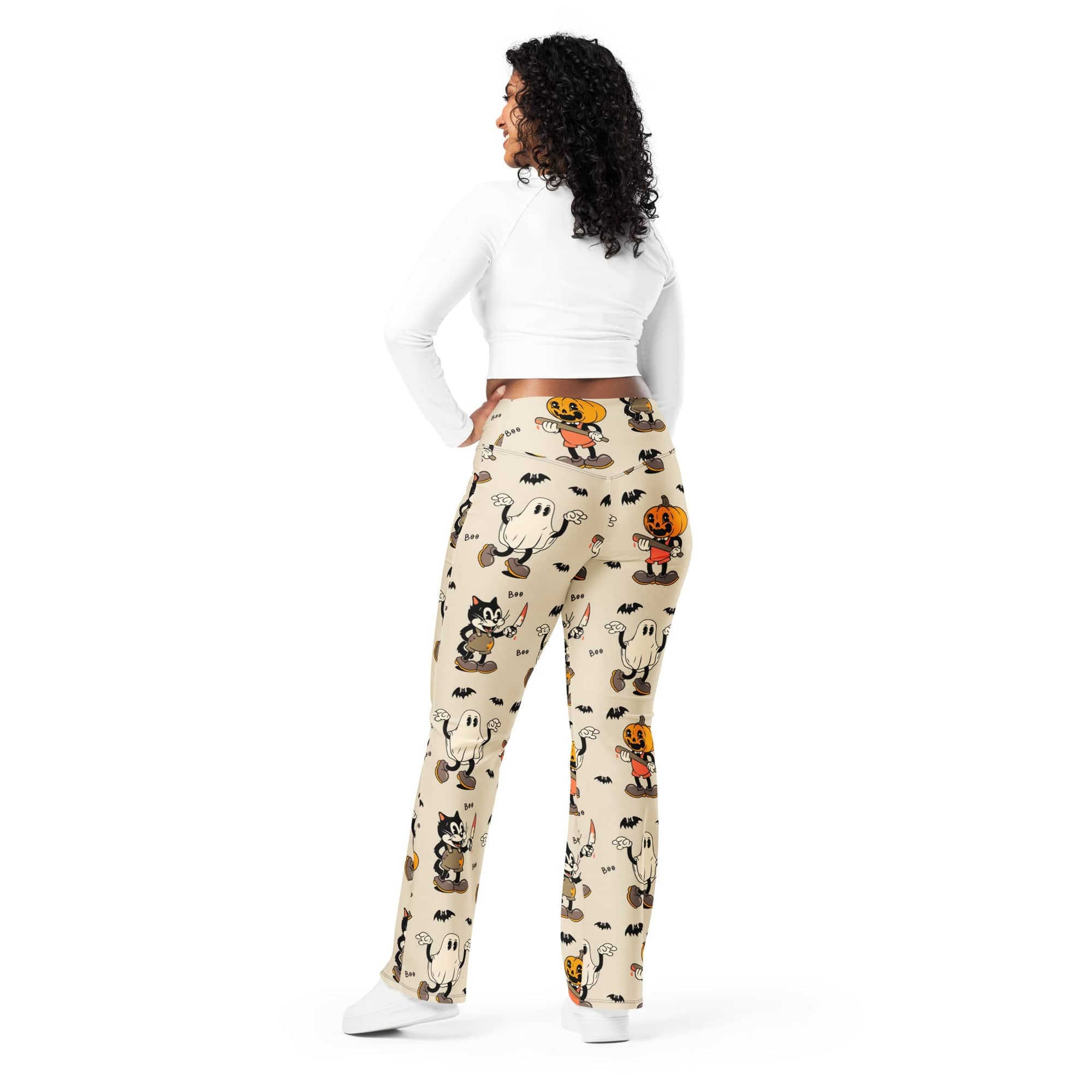 Vintage Halloween Toons Flare Leggings
