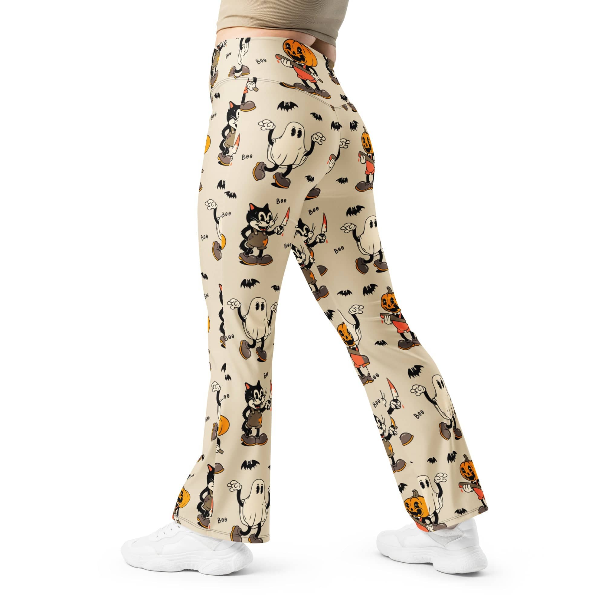 Vintage Halloween Toons Flare Leggings