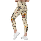 Vintage Halloween Toons Leggings With Pockets
