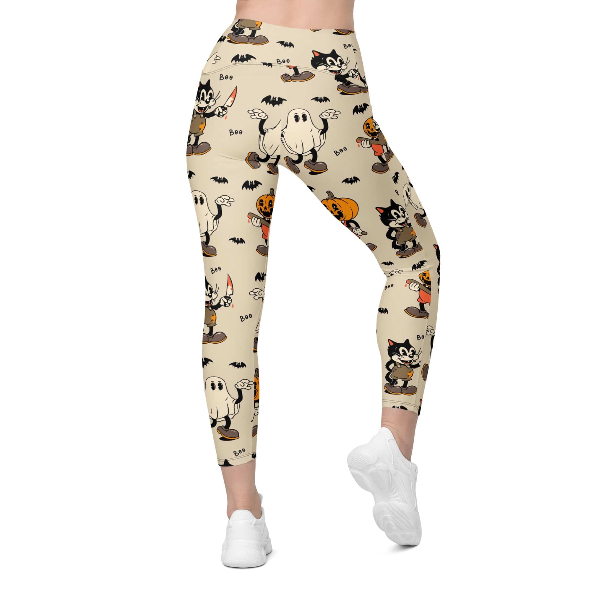 Vintage Halloween Toons Leggings With Pockets