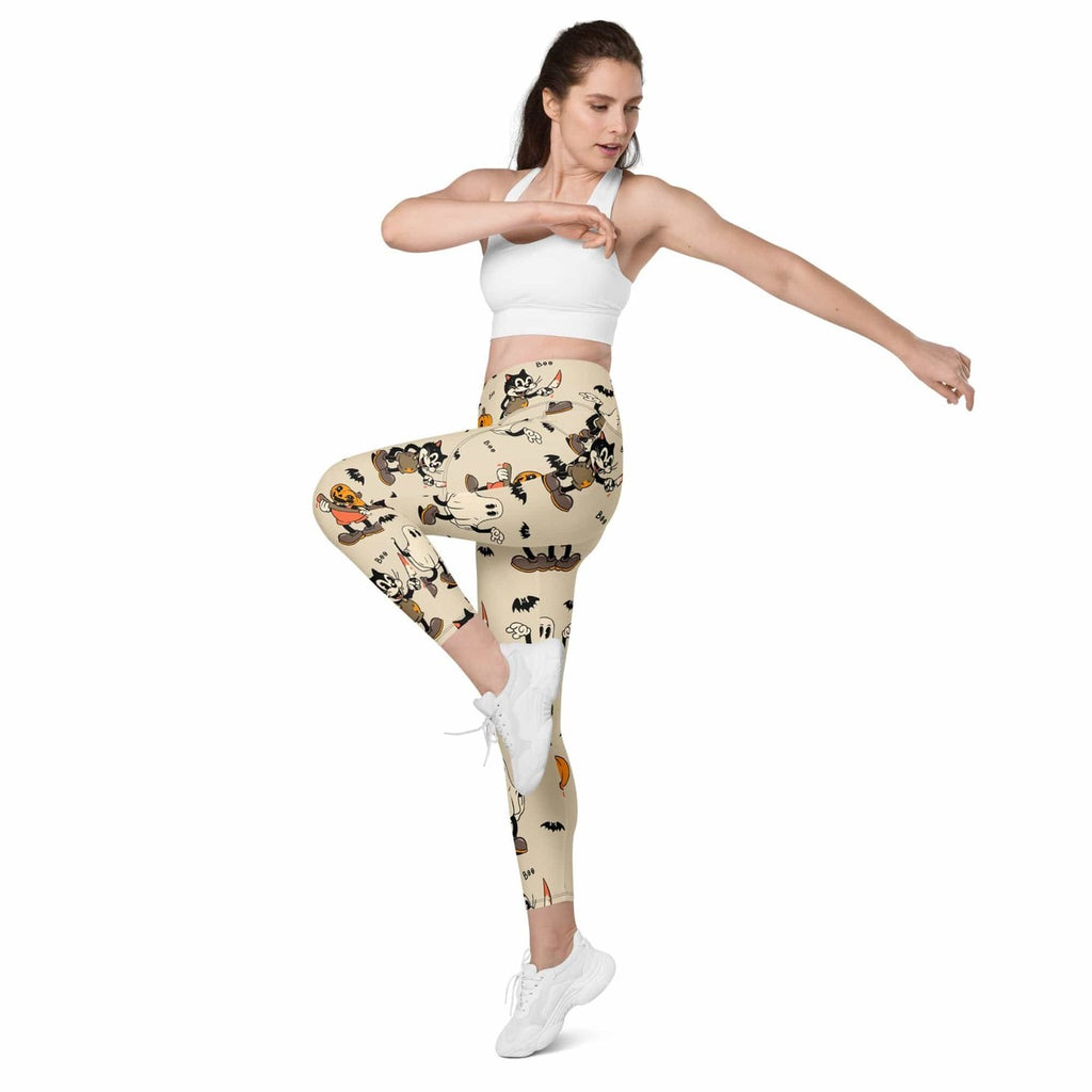 Vintage Halloween Toons Leggings With Pockets