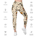 Vintage Halloween Toons Leggings With Pockets