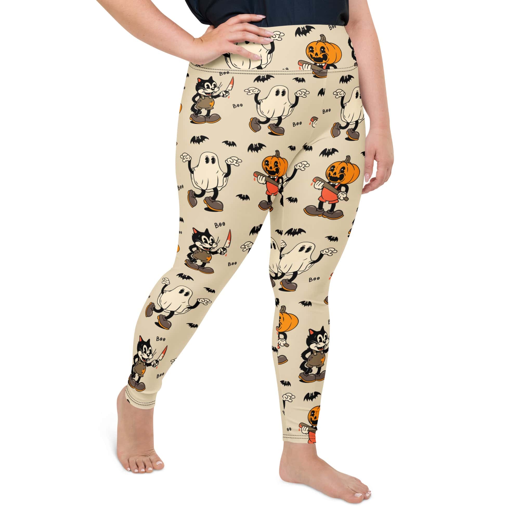 Vintage Halloween Toons Plus Size Leggings