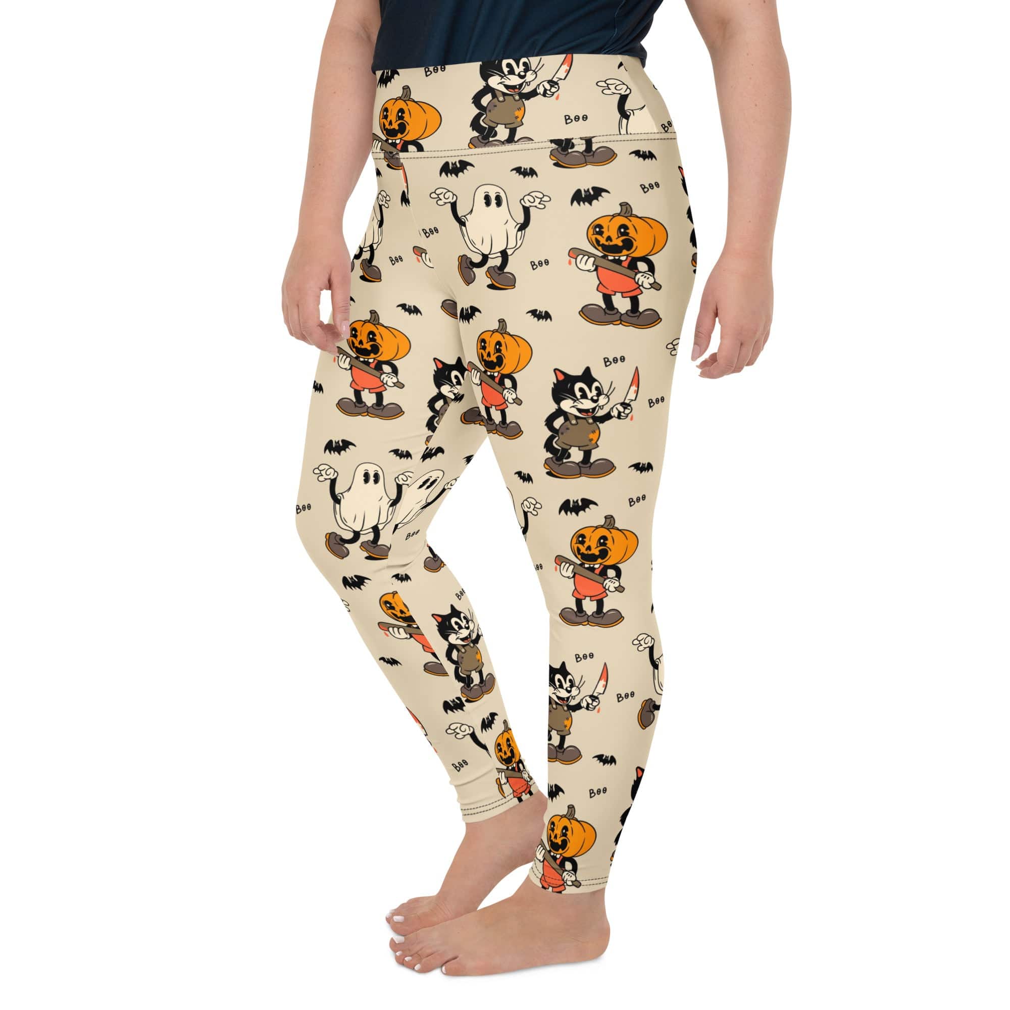 Vintage Halloween Toons Plus Size Leggings