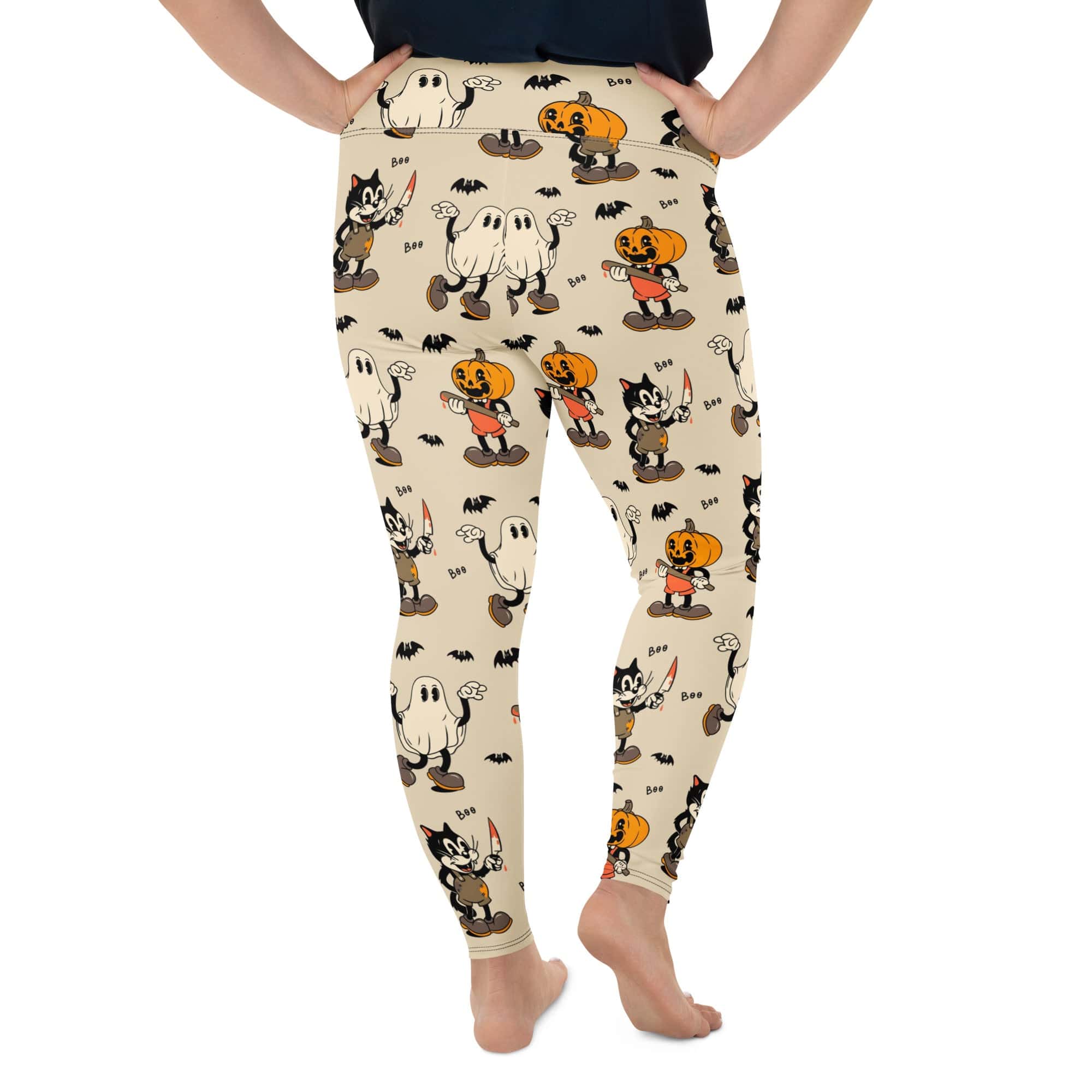 Vintage Halloween Toons Plus Size Leggings