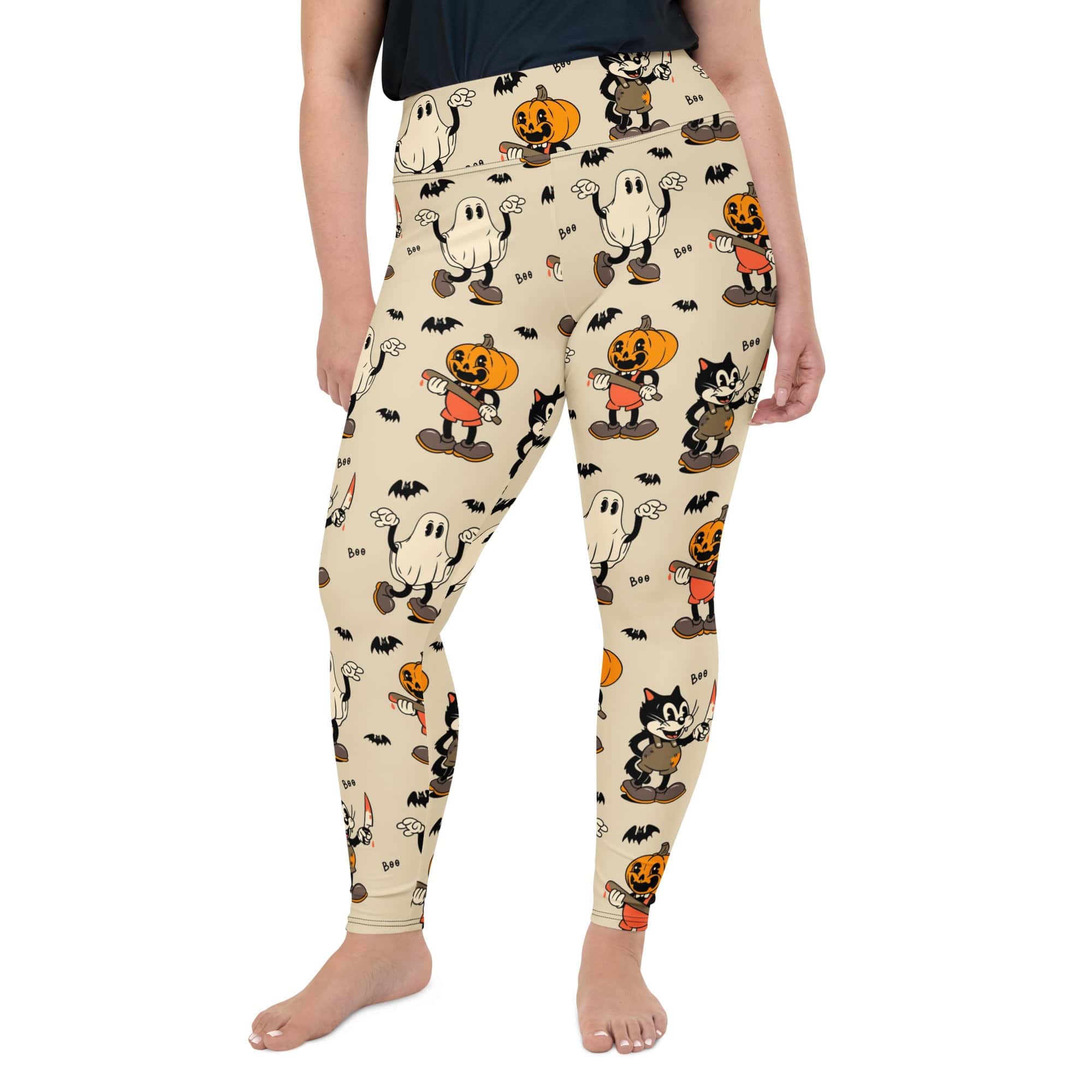 Vintage Halloween Toons Plus Size Leggings