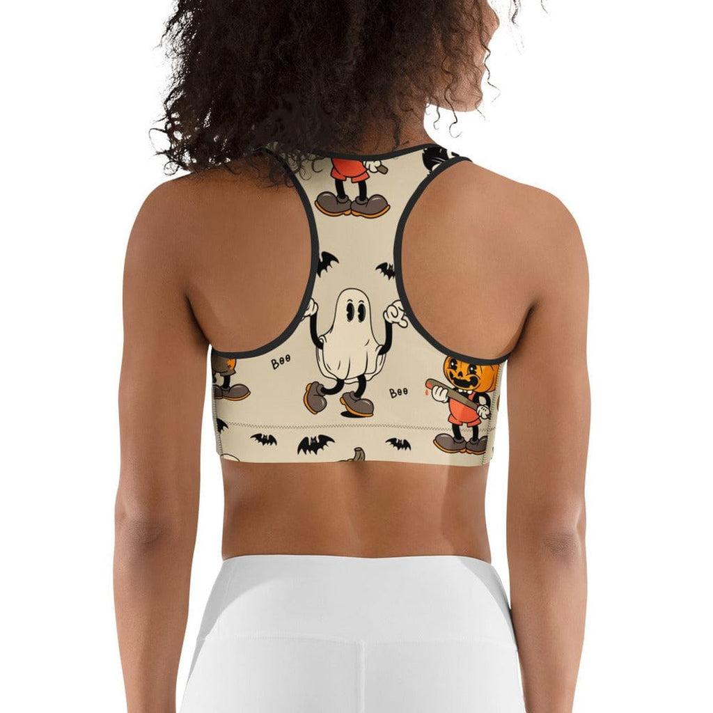 Vintage Halloween Toons Sports Bra