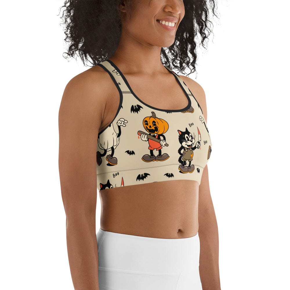 Vintage Halloween Toons Sports Bra