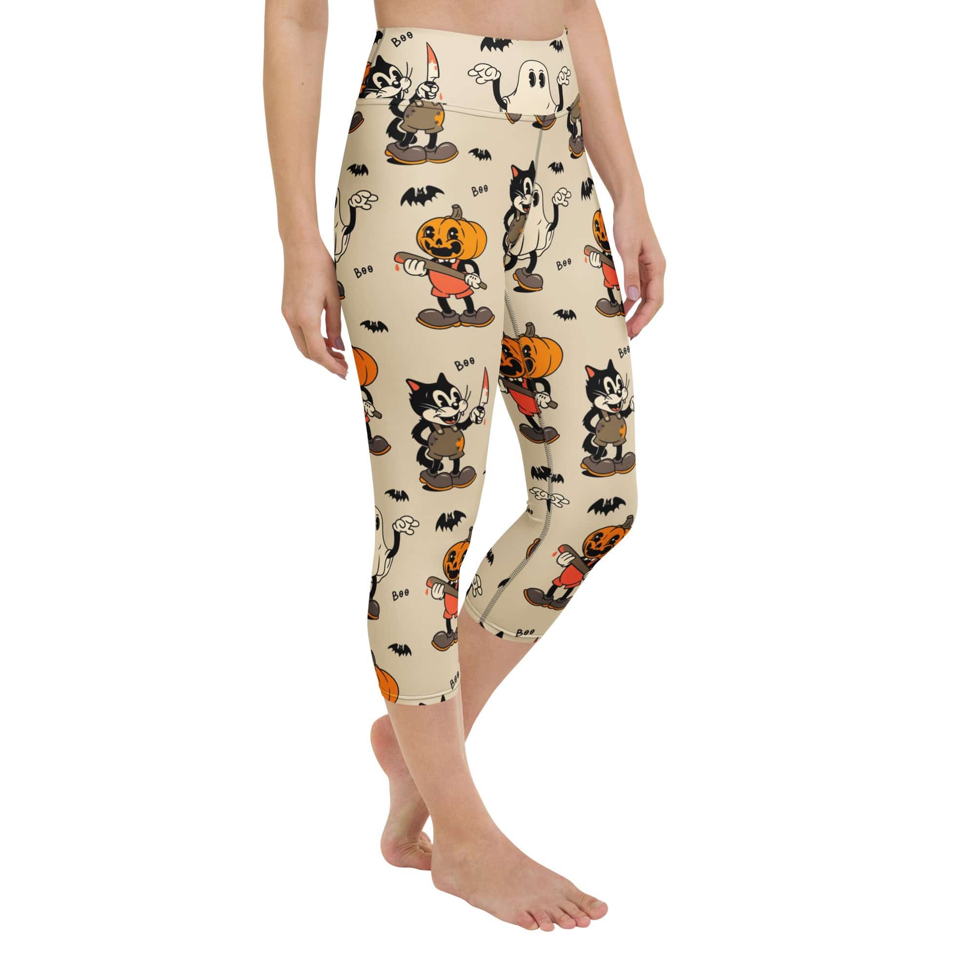 Vintage Halloween Toons Yoga Capris