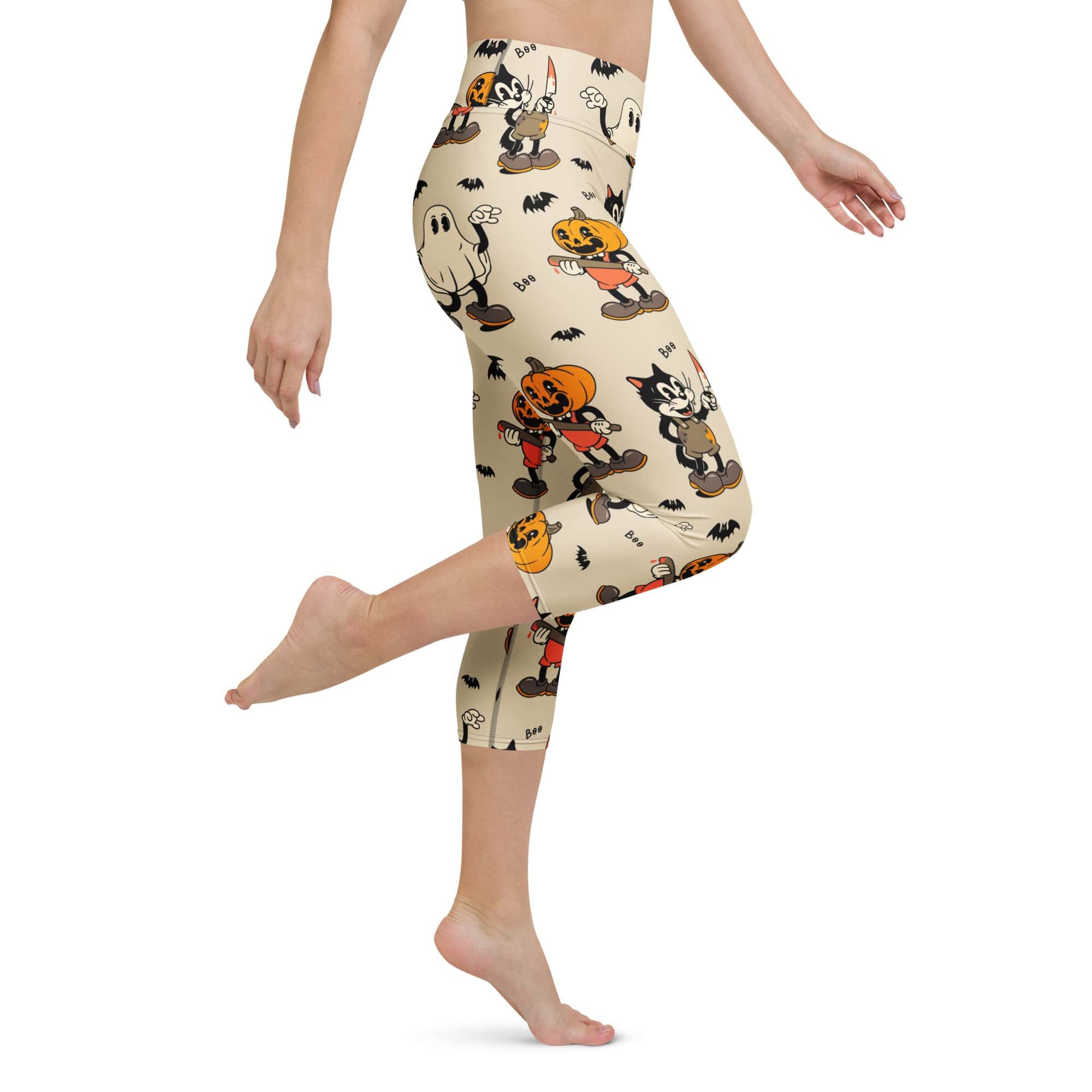 Vintage Halloween Toons Yoga Capris