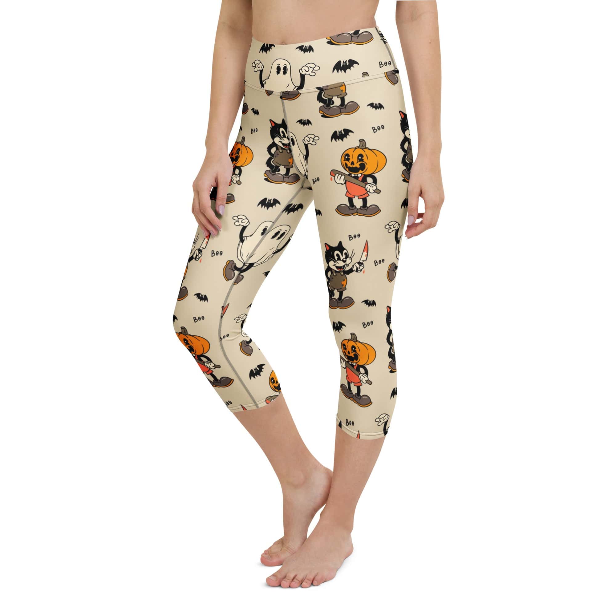 Vintage Halloween Toons Yoga Capris