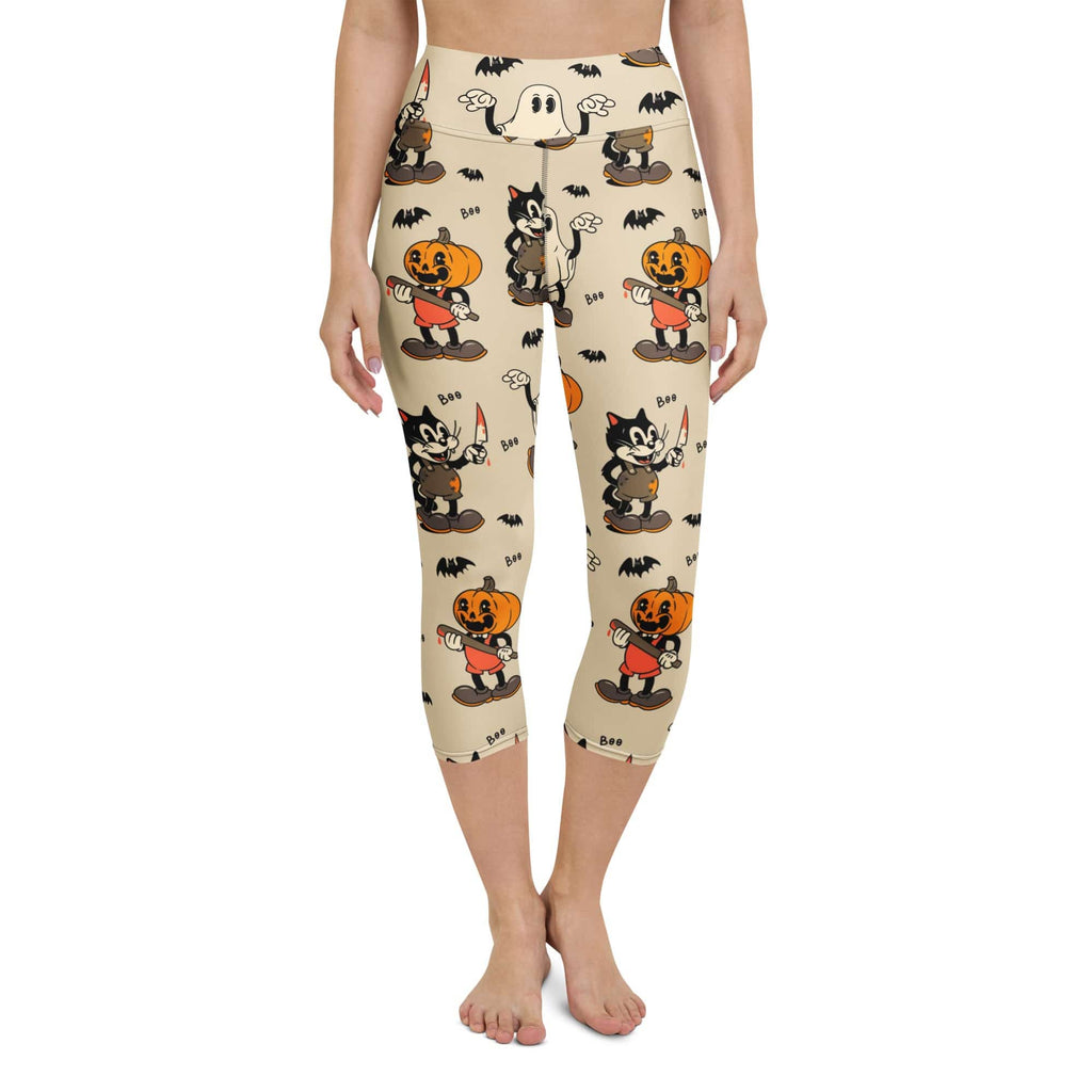 Vintage Halloween Toons Yoga Capris