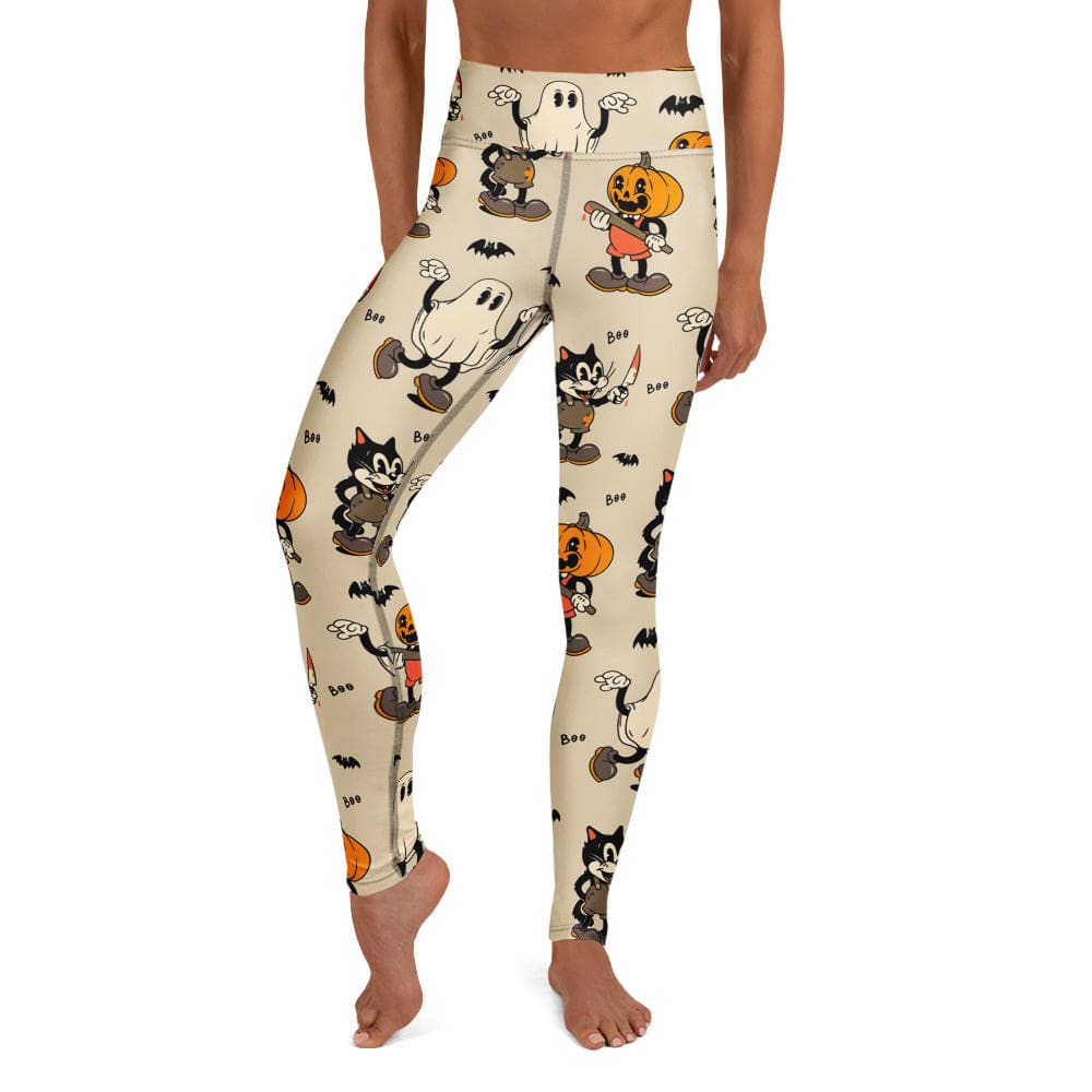 Vintage Halloween Toons Yoga Leggings