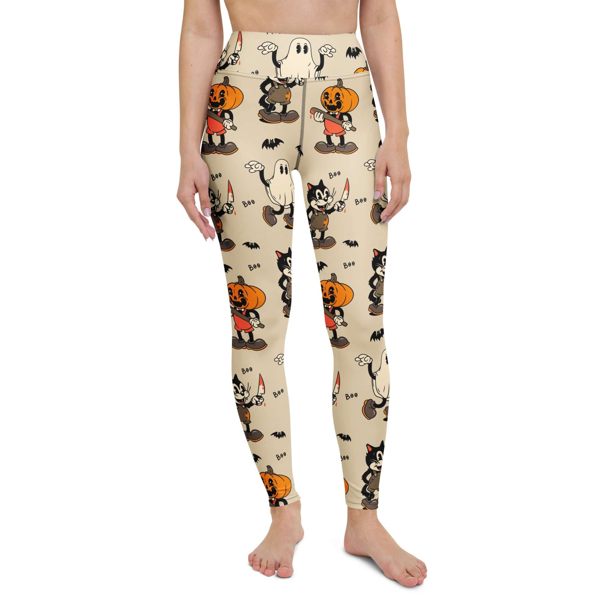 Vintage Halloween Toons Yoga Leggings