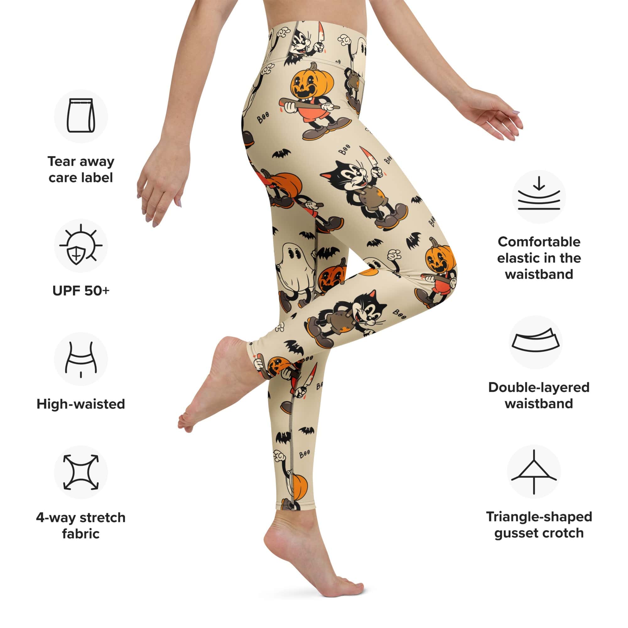 Vintage Halloween Toons Yoga Leggings