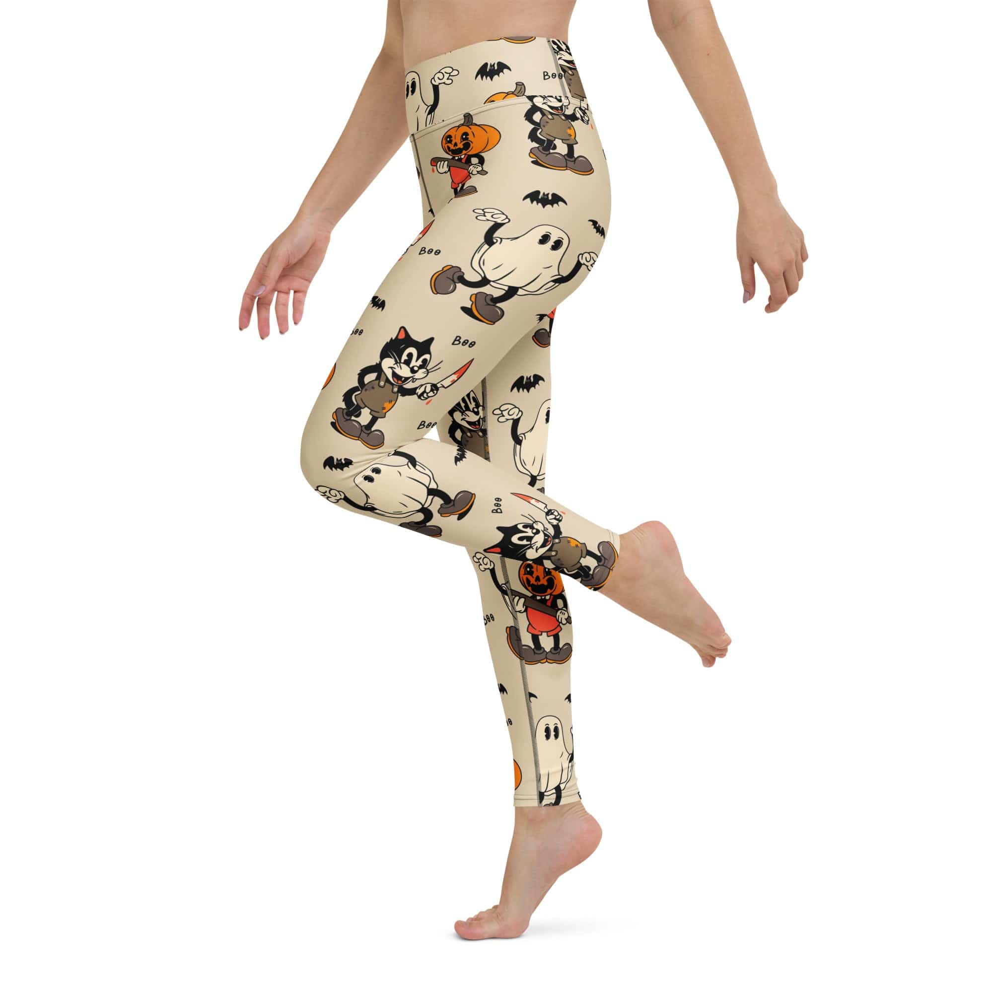 Vintage Halloween Toons Yoga Leggings