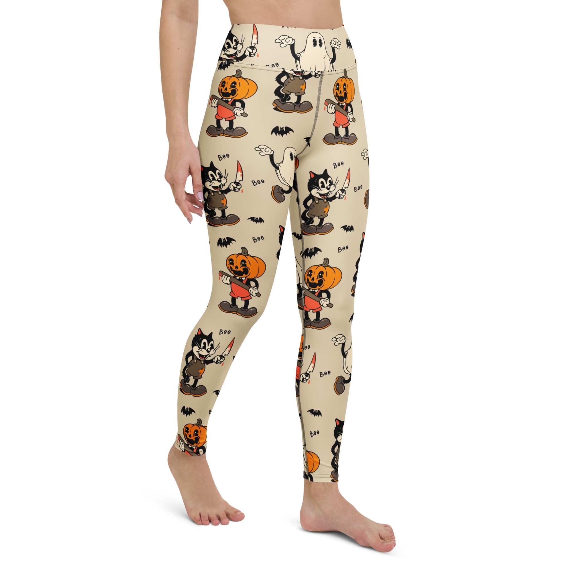 Vintage Halloween Toons Yoga Leggings