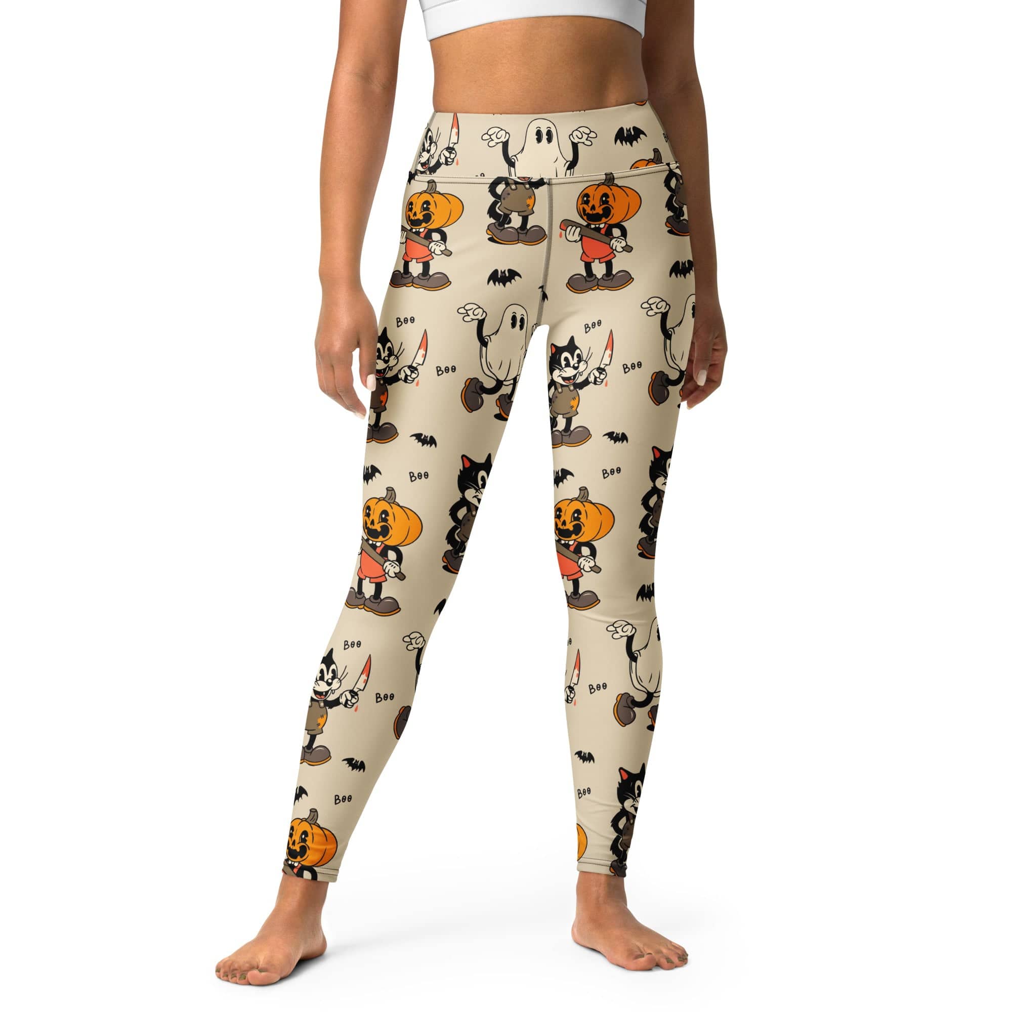 Vintage Halloween Toons Yoga Leggings
