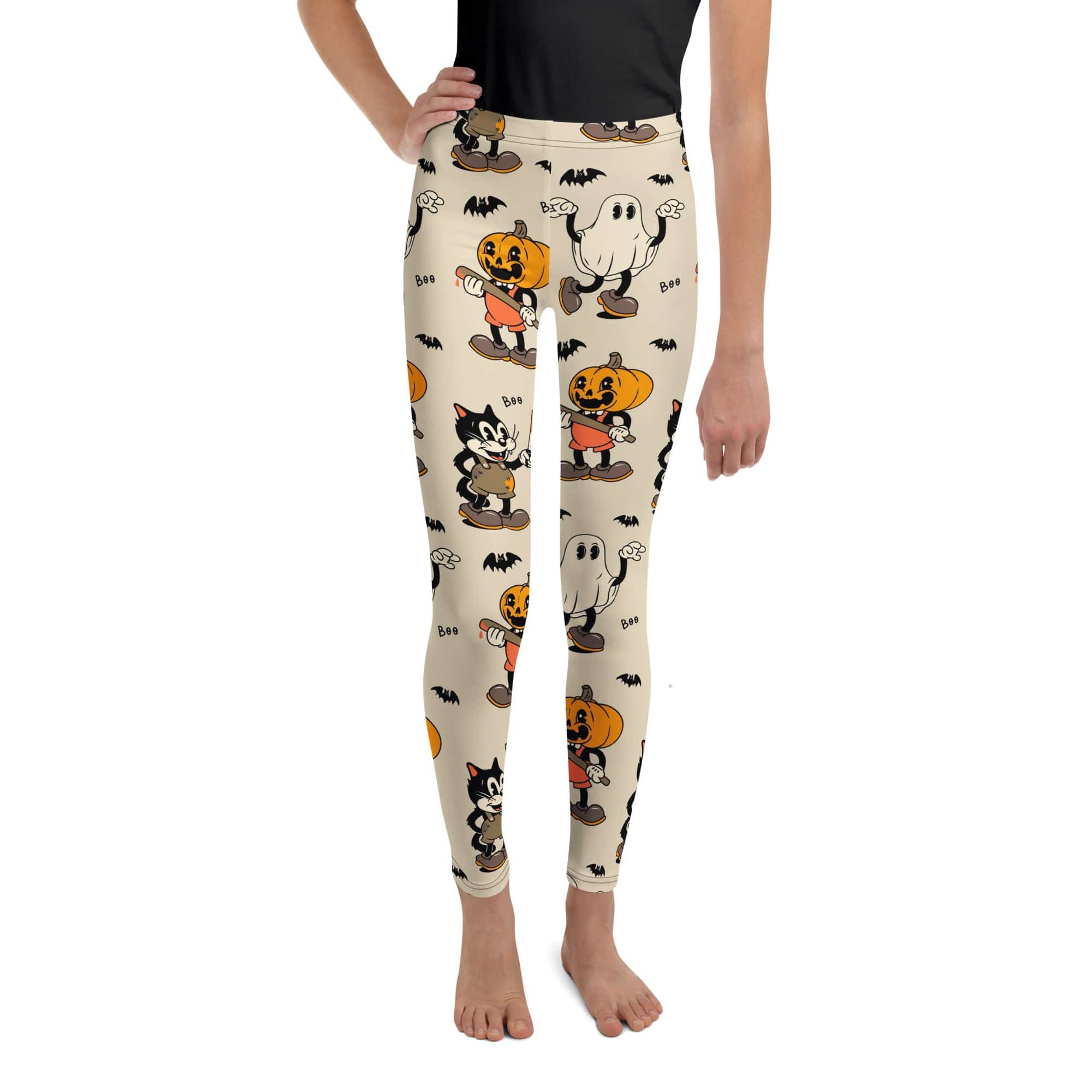 Vintage Halloween Toons Youth Leggings