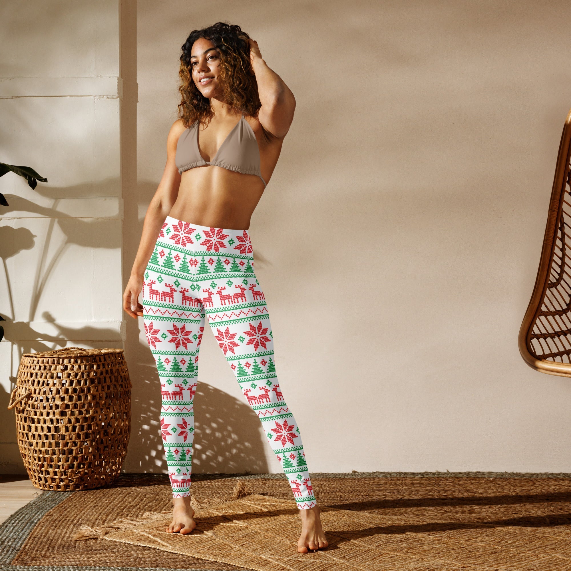 Vintage Knit Print Yoga Leggings