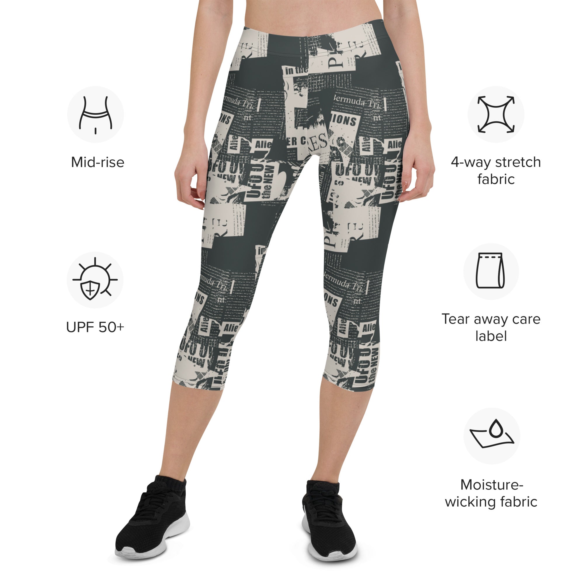 Vintage Newspaper Capris