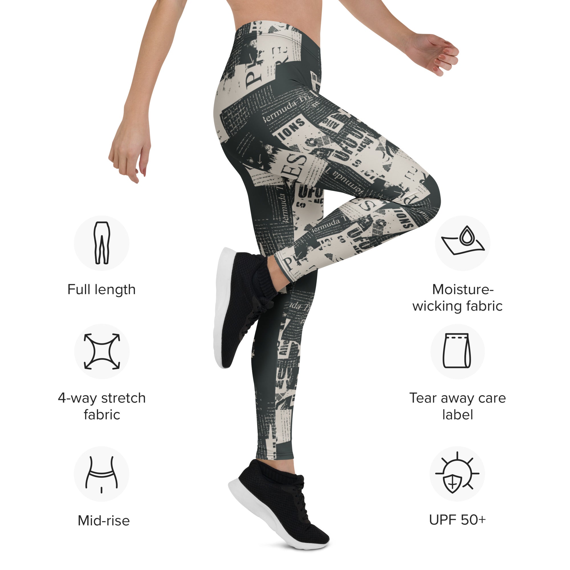 Vintage Newspaper Leggings